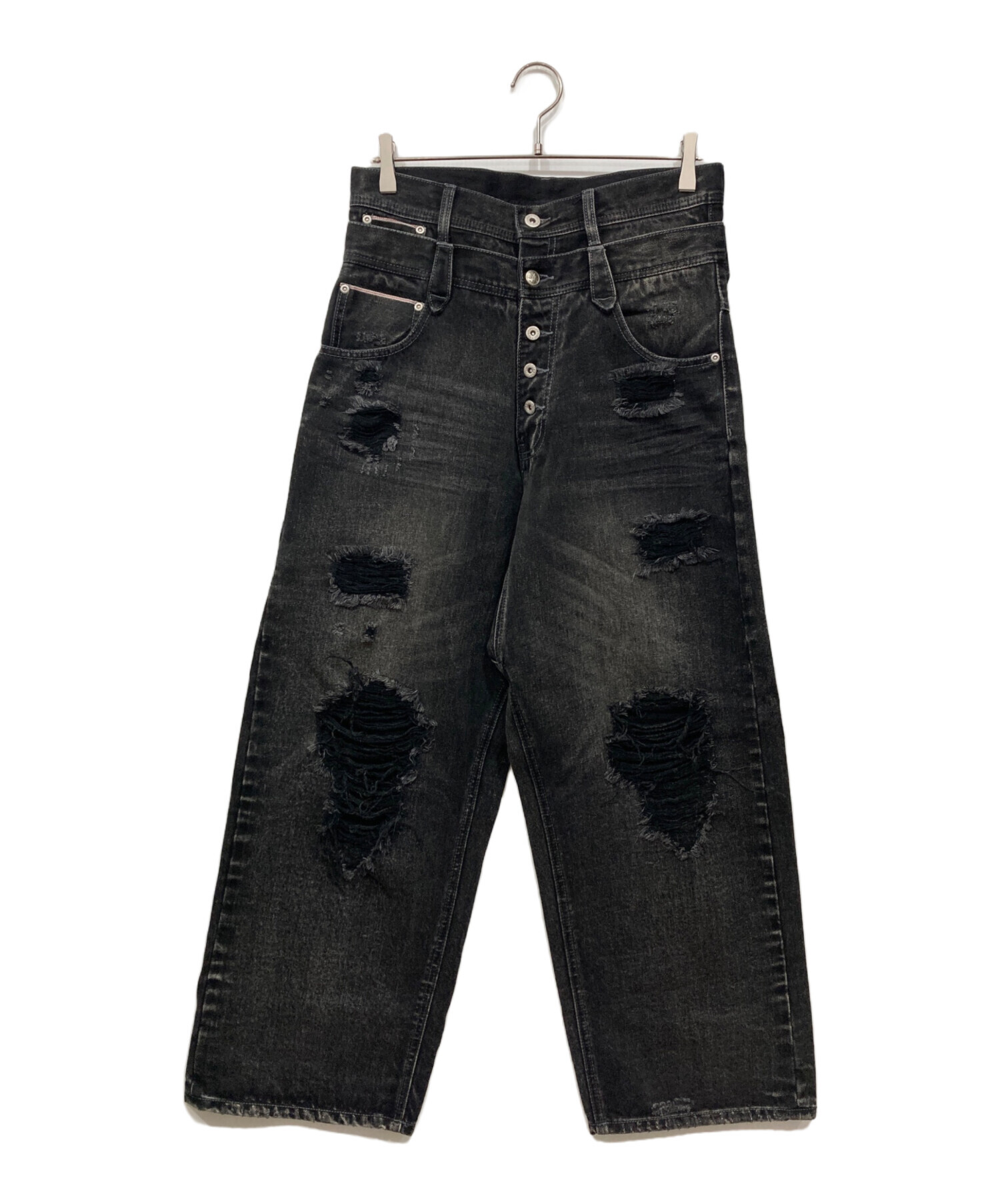 abuku ABUKU デニム　ダメージデニム 中古・古着通販】Abuku (アブク) デニムパンツ グレー サイズ:M