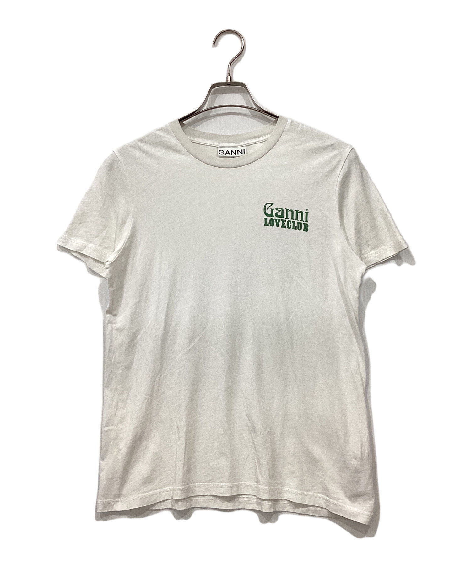 GANNI ガニー ロゴプリント Tシャツ ホワイト S 中古・古着通販】GANNI (ガニー) ロゴTシャツ ホワイト サイズ:S