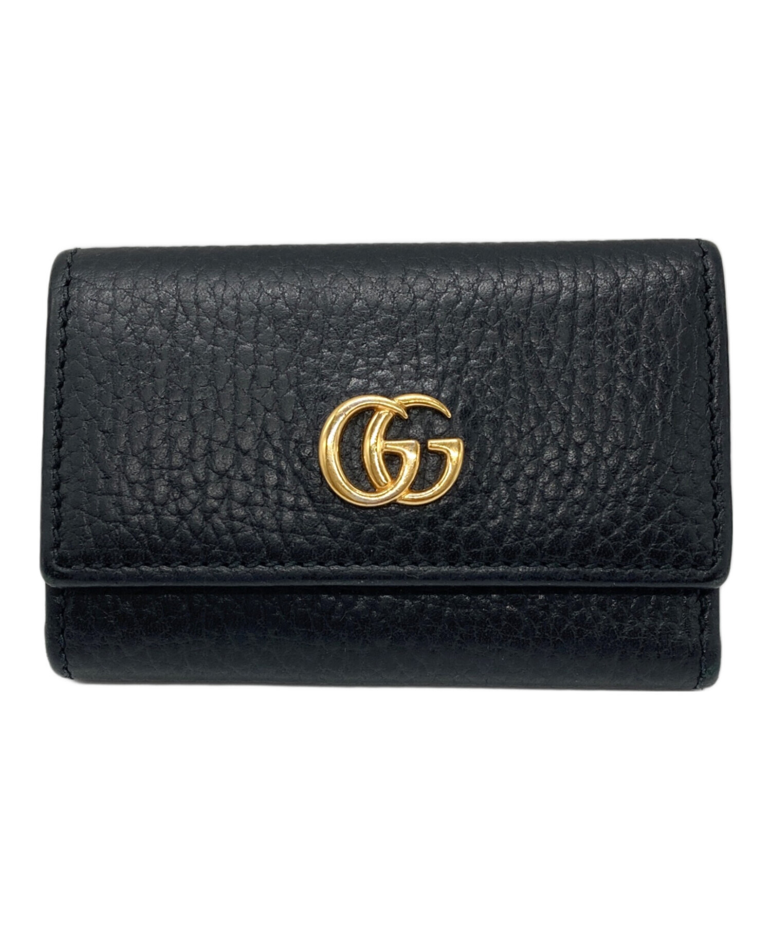 GUCCI ダブルG キーケース ブラック 中古・古着通販】GUCCI (グッチ) ダブルG キーケース ブラック
