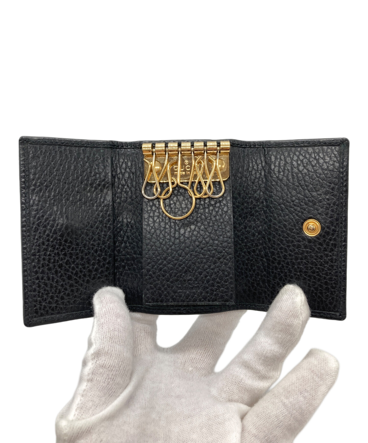 中古・古着通販】GUCCI (グッチ) ダブルG キーケース ブラック