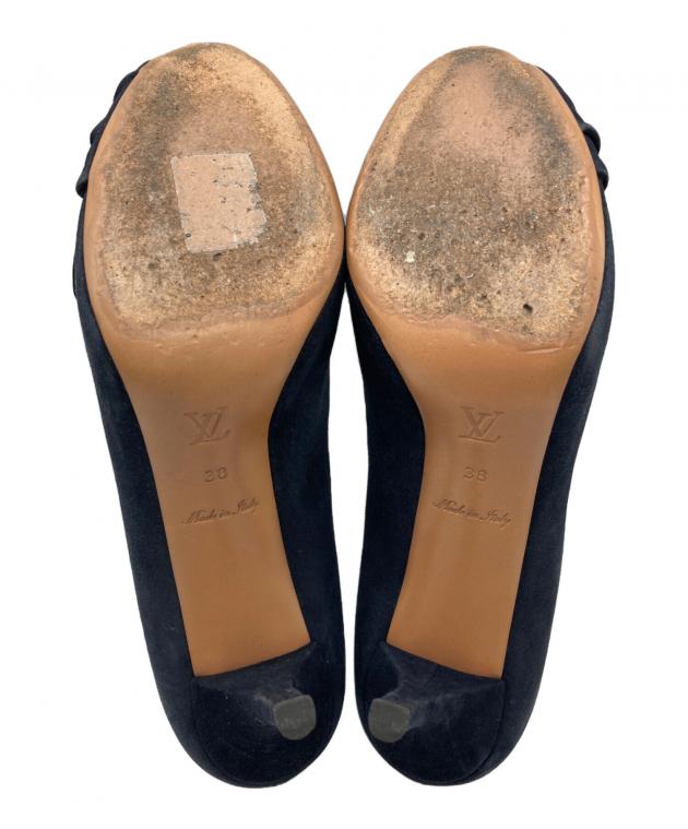 Louis Vuitton 23.5 パンプス　オープントゥスエード　付属品有 中古・古着通販】LOUIS VUITTON (ルイ ヴィトン) オープントゥパンプス