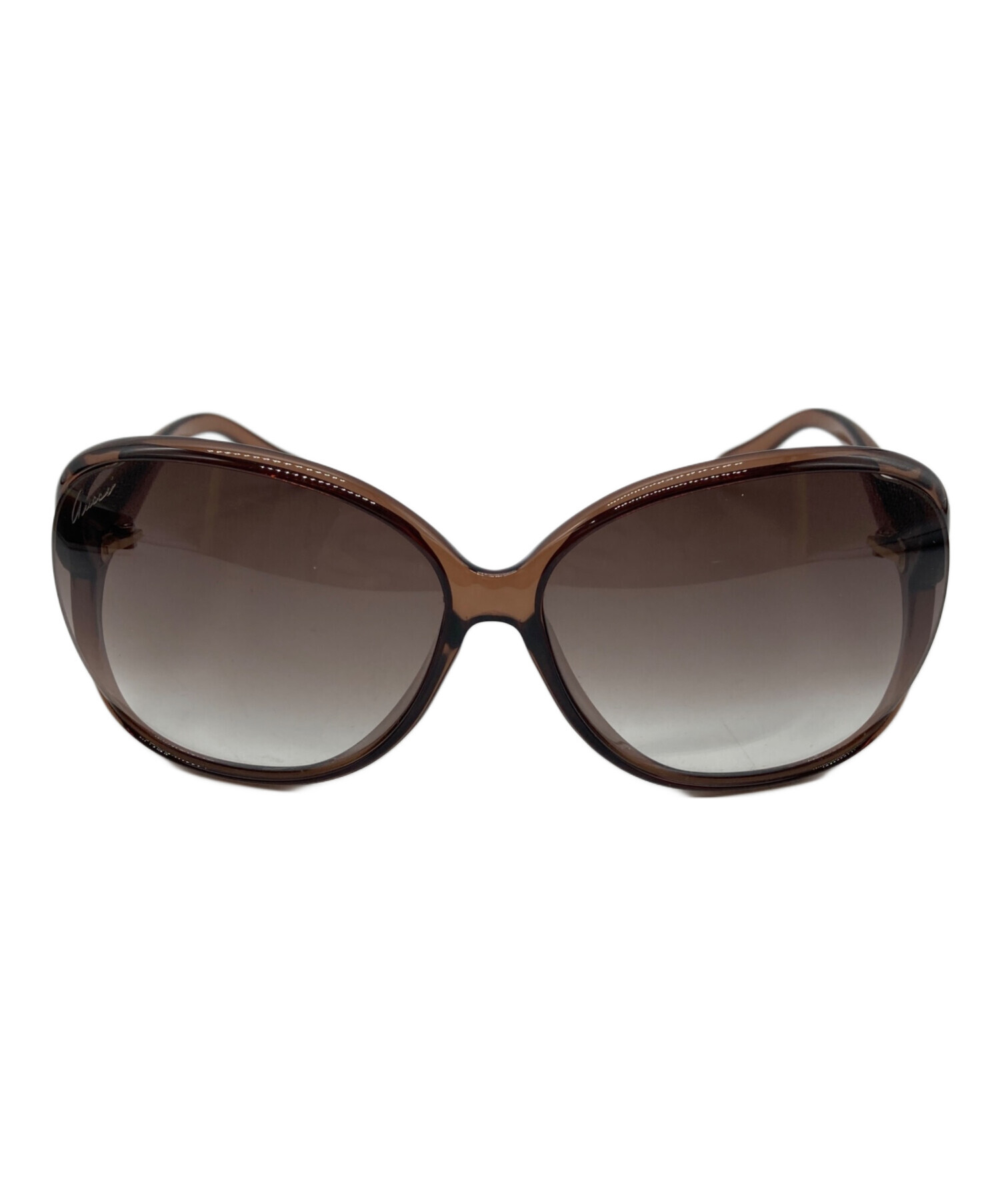 【A】GUCCI サングラス ブラウン系 ハートロゴ ケース付 中古・古着通販】GUCCI (グッチ) ハートロゴサングラス ブラウン
