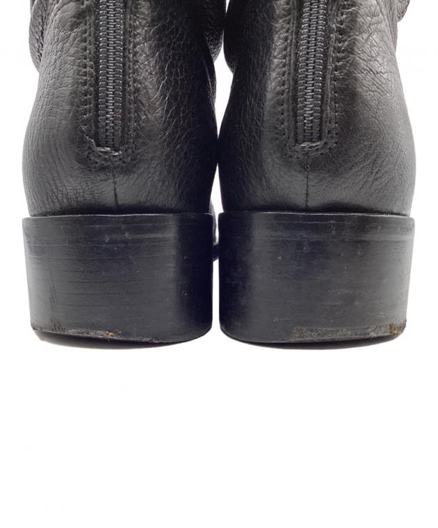 中古・古着通販】PRADA (プラダ) レザーロングブーツ ブラック サイズ