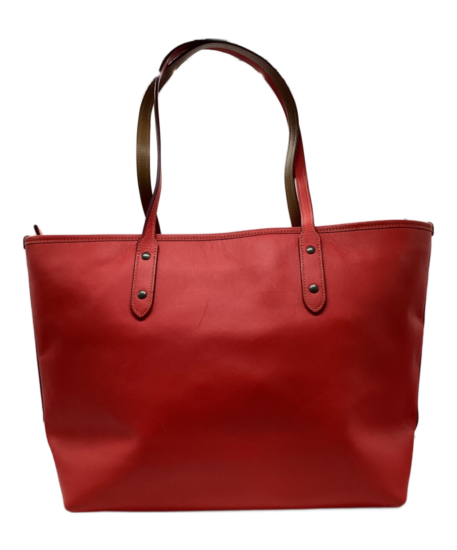 COACH コーチ　リバーシブル　ディズニー ミッキー トートバッグ　赤　レザー 中古・古着通販】COACH (コーチ) DISNEY (ディズニー) トートバッグ