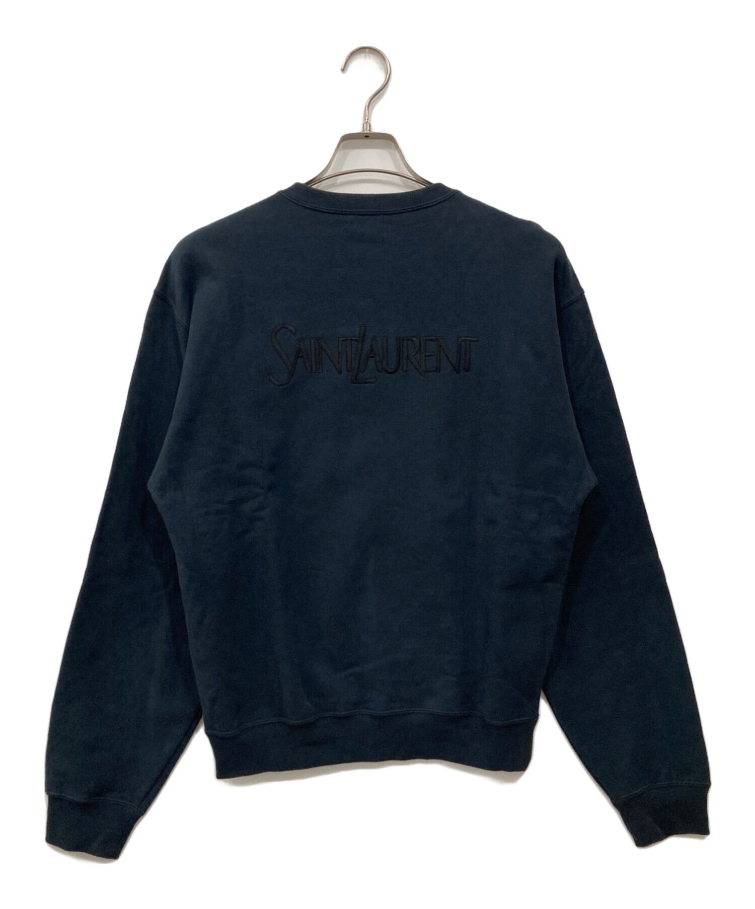SAINT LAURENT ロゴ スウェット ネイビー　サンローラン 中古・古着通販】Saint Laurent Paris (サンローランパリ) バックロゴ