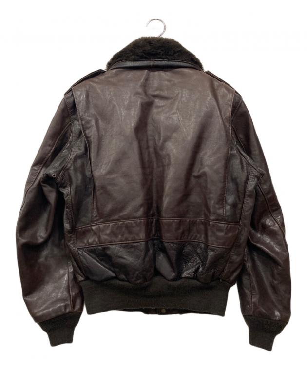 ブラウンレザーフライトジャケット 42 中古・古着通販】Schott (ショット) A-2 レザーフライトジャケット