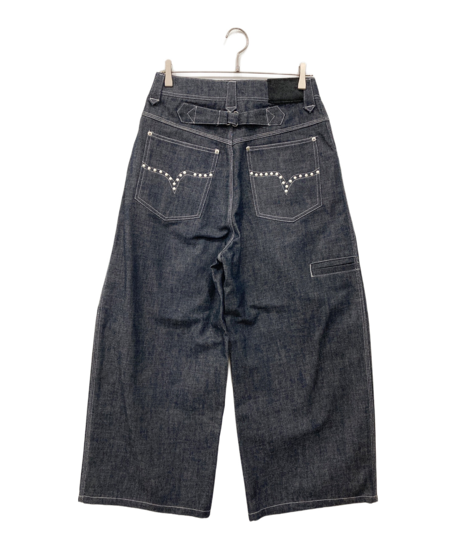 中古・古着通販】Abuku (アブク) フロントタックパールワイドデニム
