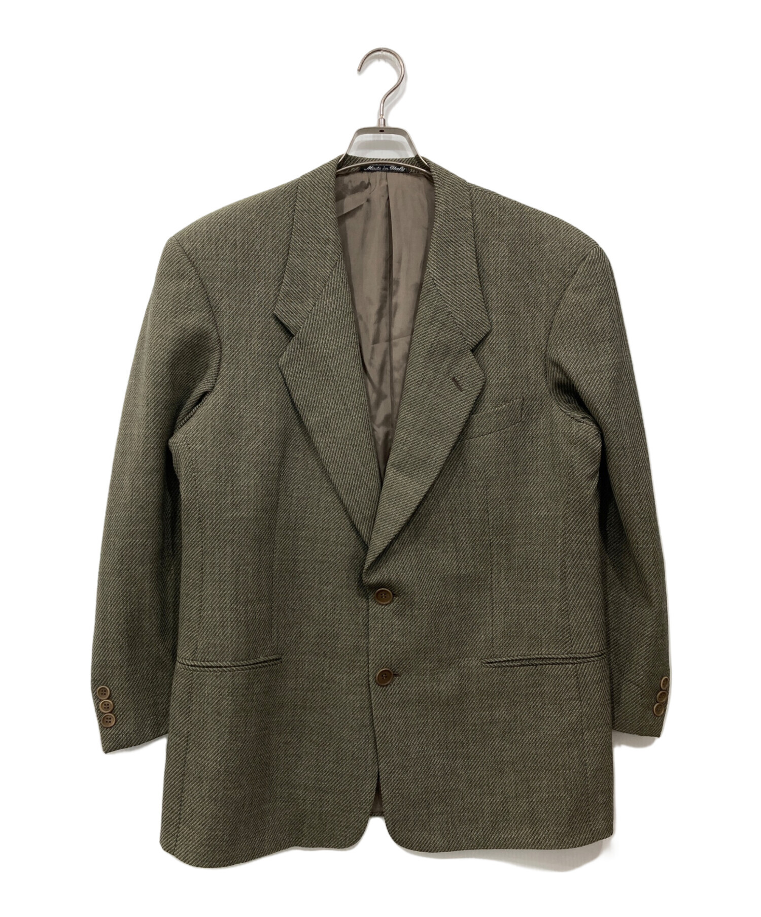 【最高峰・イタリア製】ジョルジオアルマーニ ダブル テーラードジャケット カーキ 中古・古着通販】GIORGIO ARMANI (ジョルジオアルマーニ) ウール