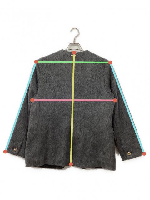 中古・古着通販】Aimeine (エメイン) ノーカラー シャギー ジャケット
