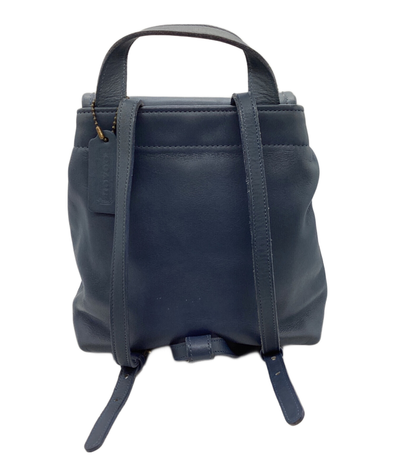 中古・古着通販】COACH (コーチ) レザーミニリュック ネイビー