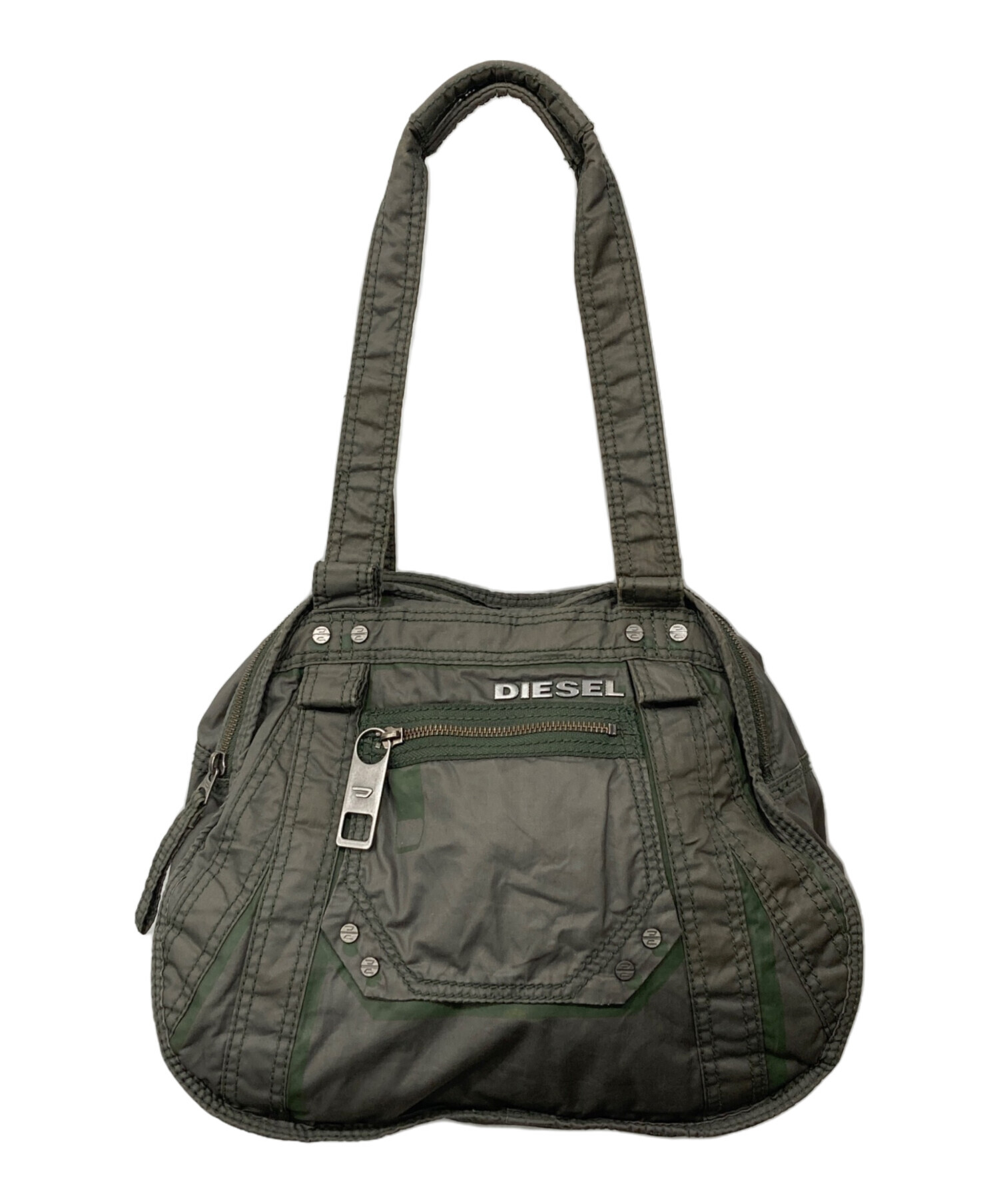 中古・古着通販】DIESEL (ディーゼル) メタルロゴトートバッグ カーキ