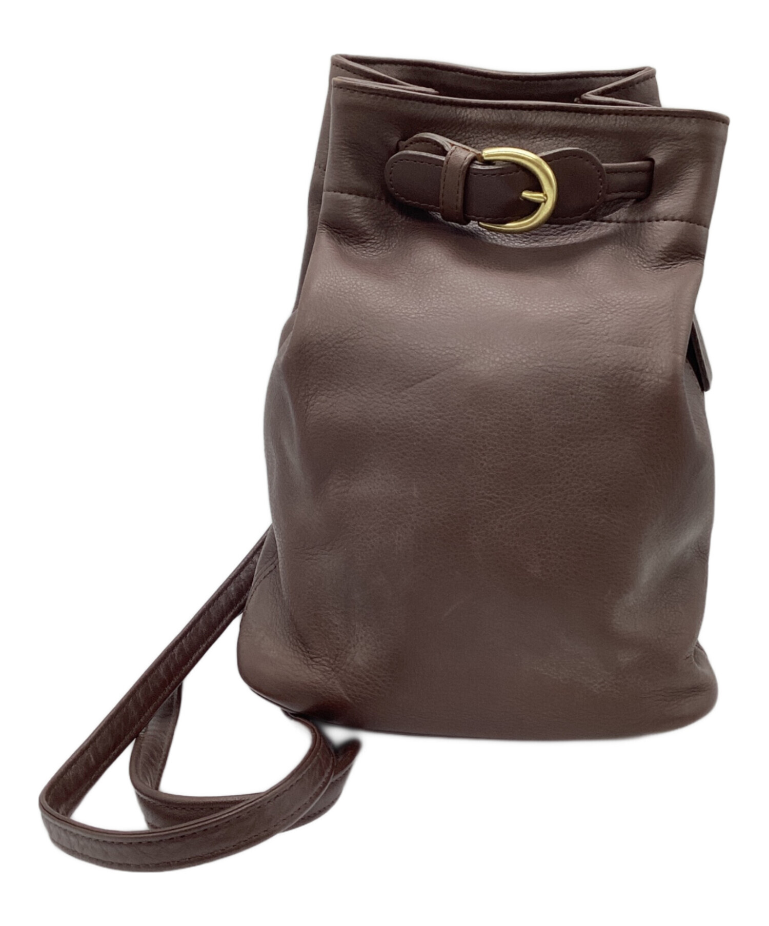 中古・古着通販】COACH (コーチ) レザーショルダーバッグ ブラウン