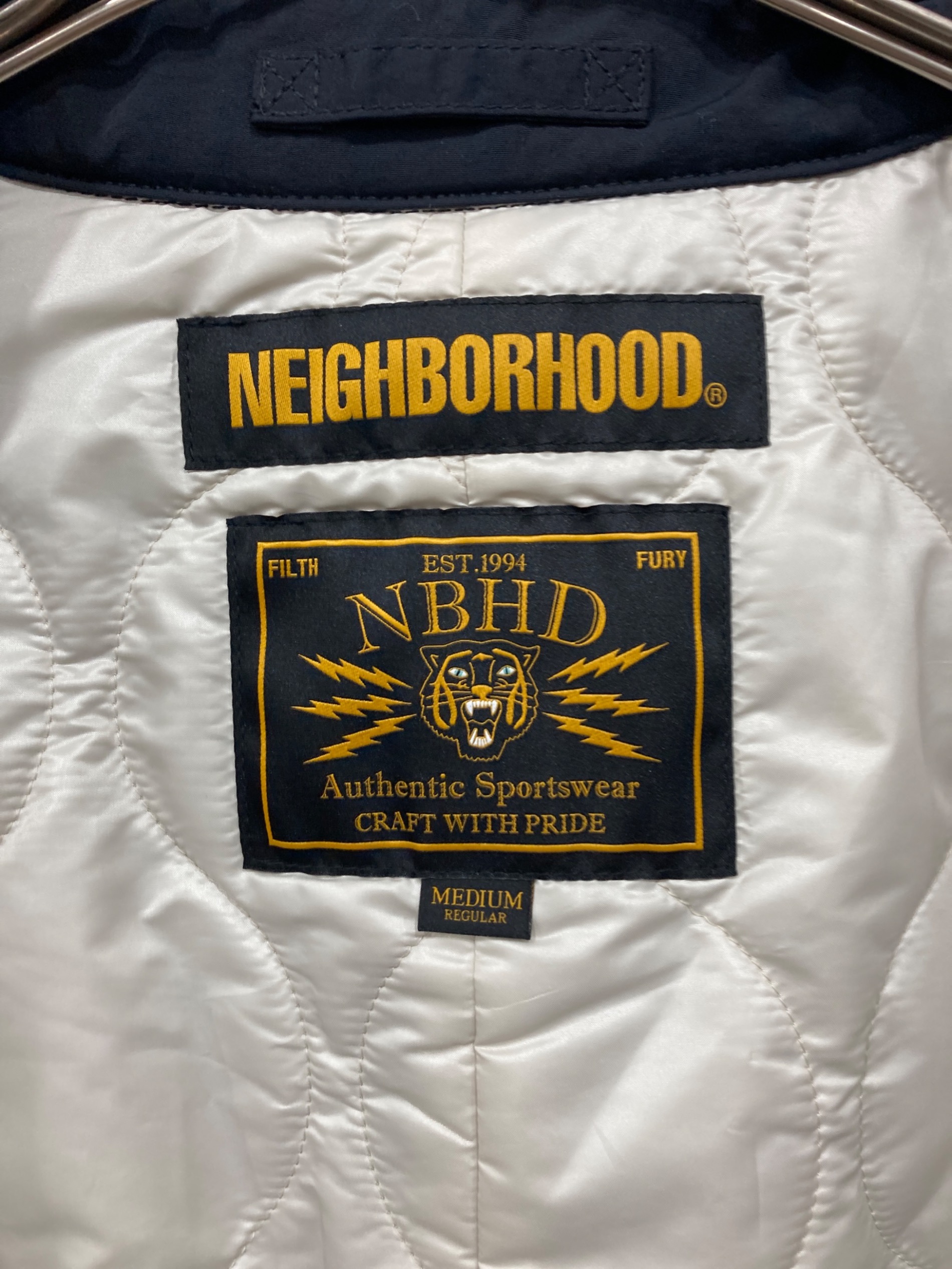 NEIGHBORHOOD【ネイバーフッド】ENG ショップコート リネン混 中古・古着通販】NEIGHBORHOOD (ネイバーフッド) 中綿ステンカラコート