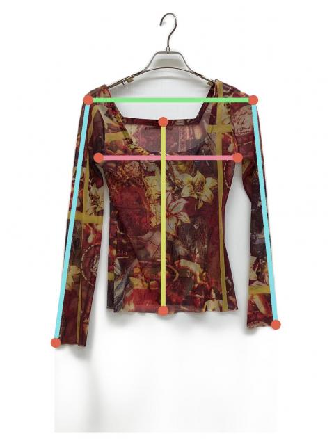 半袖 パワーネット 【ジャンポールゴルチェ】40 花柄カットソー 総柄 星 カットソー Tシャツ パワーネット ジャンポールゴルチエオム トップス