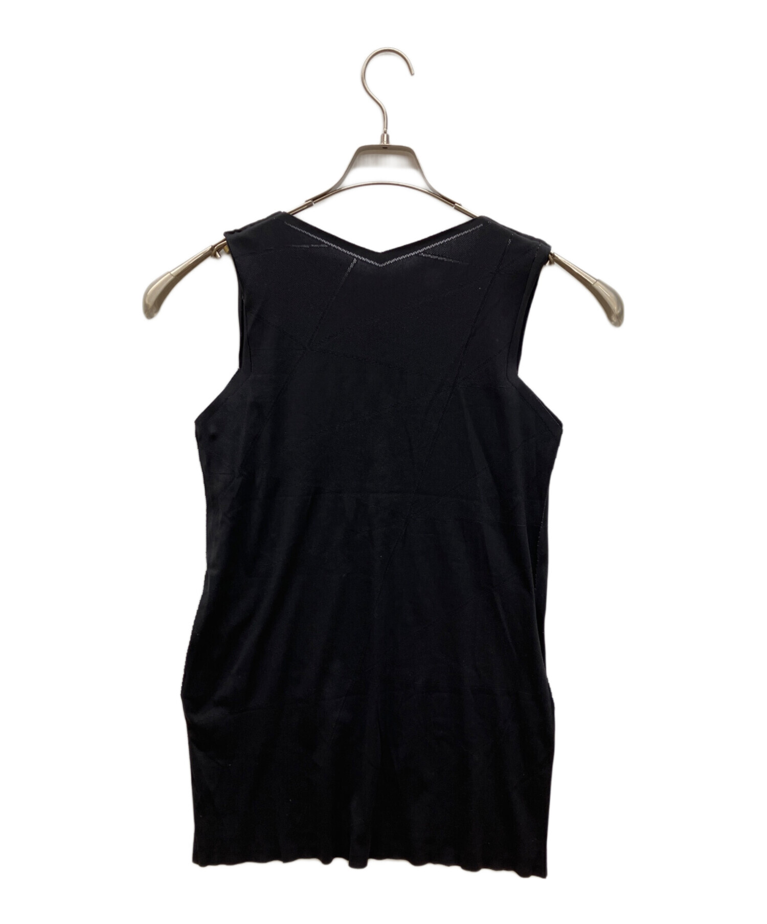 1325.ISSEYMIYAKE(1325.イッセイミヤケ) ノースリーブカットソー サイズ2 M レディース美品  - 黒 中古・古着通販】ISSEY MIYAKE (イッセイミヤケ) ノースリーブ
