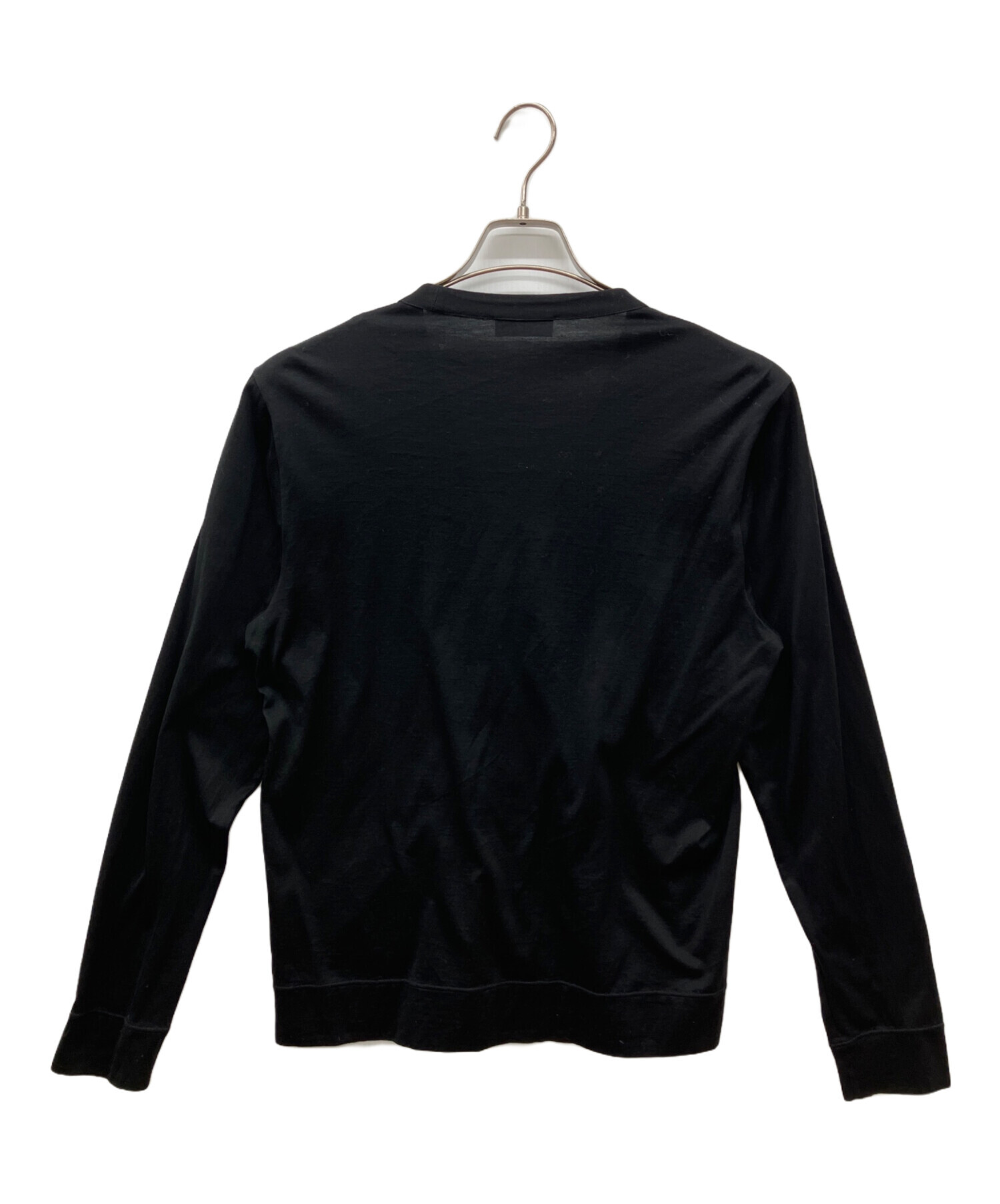 GRAN SASSO ボタンレスカーディガン 48 ブラック 2025年購入 中古・古着通販】GRAN SASSO (グランサッソ) コットンカーディガン