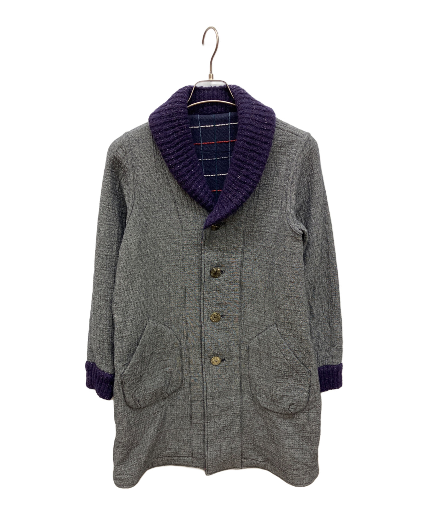 ｍ＆kyoko リバーシブルコート M.&KYOKO 佐藤繊維 M&KYOKO グレー刺繍リバーシブルコート : LULU