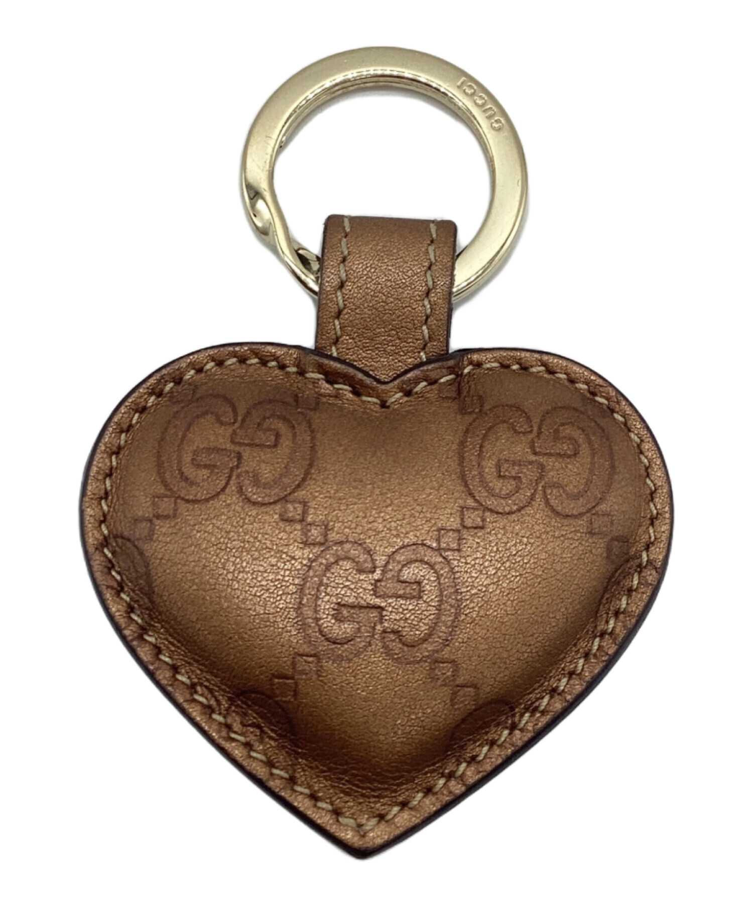 中古・古着通販】GUCCI (グッチ) ハート型GGシマラインキーホルダー 中古・古着通販】GUCCI (グッチ) ハート型GGシマラインキーホルダー