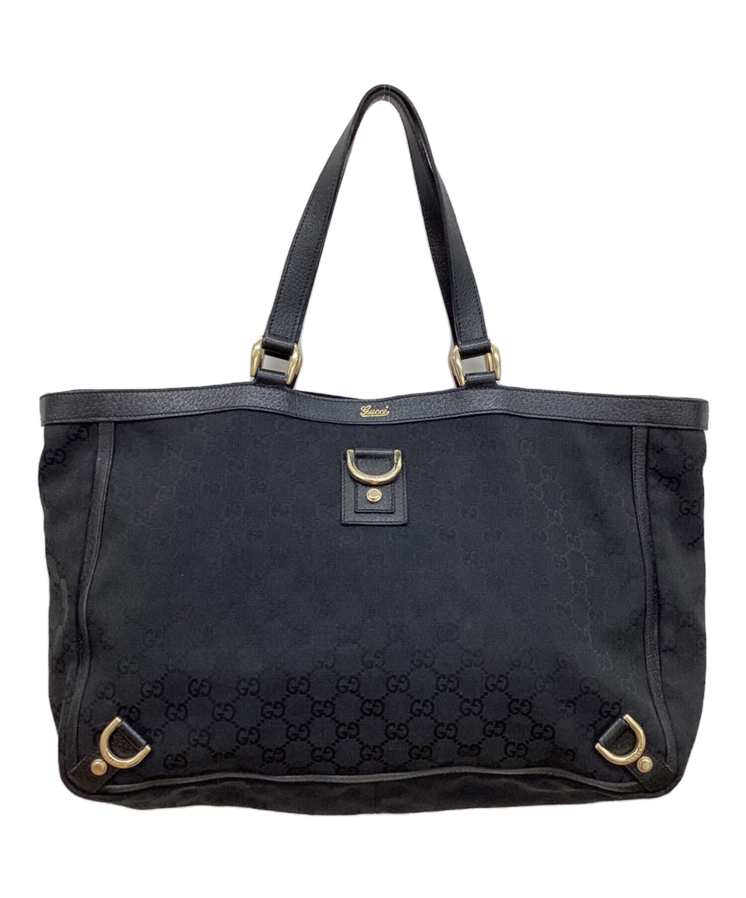 中古・古着通販】GUCCI (グッチ) GGキャンバストートバッグ ブラック 