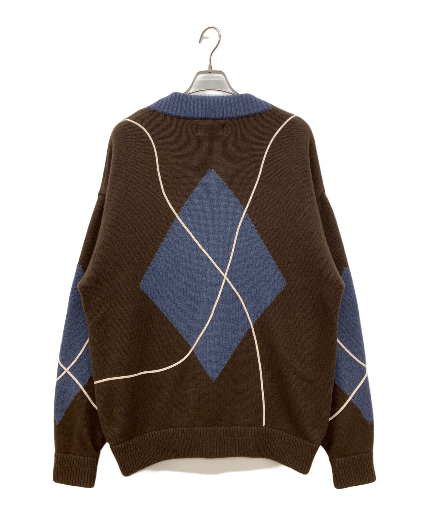 中古・古着通販】taupe (トープ) ストレインアーガイルカーディガン