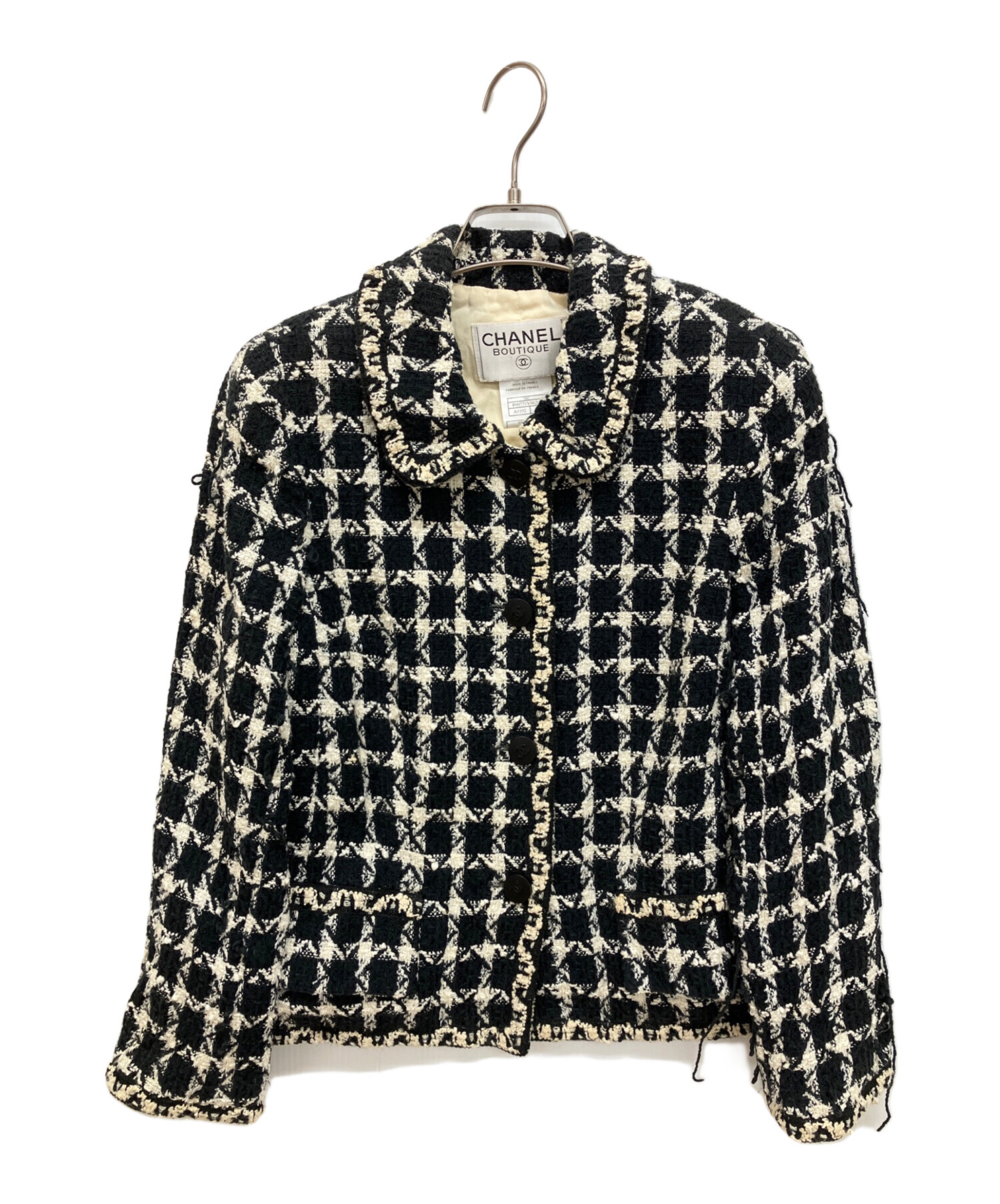 中古・古着通販】CHANEL (シャネル) ステンカラー ツイード チェック