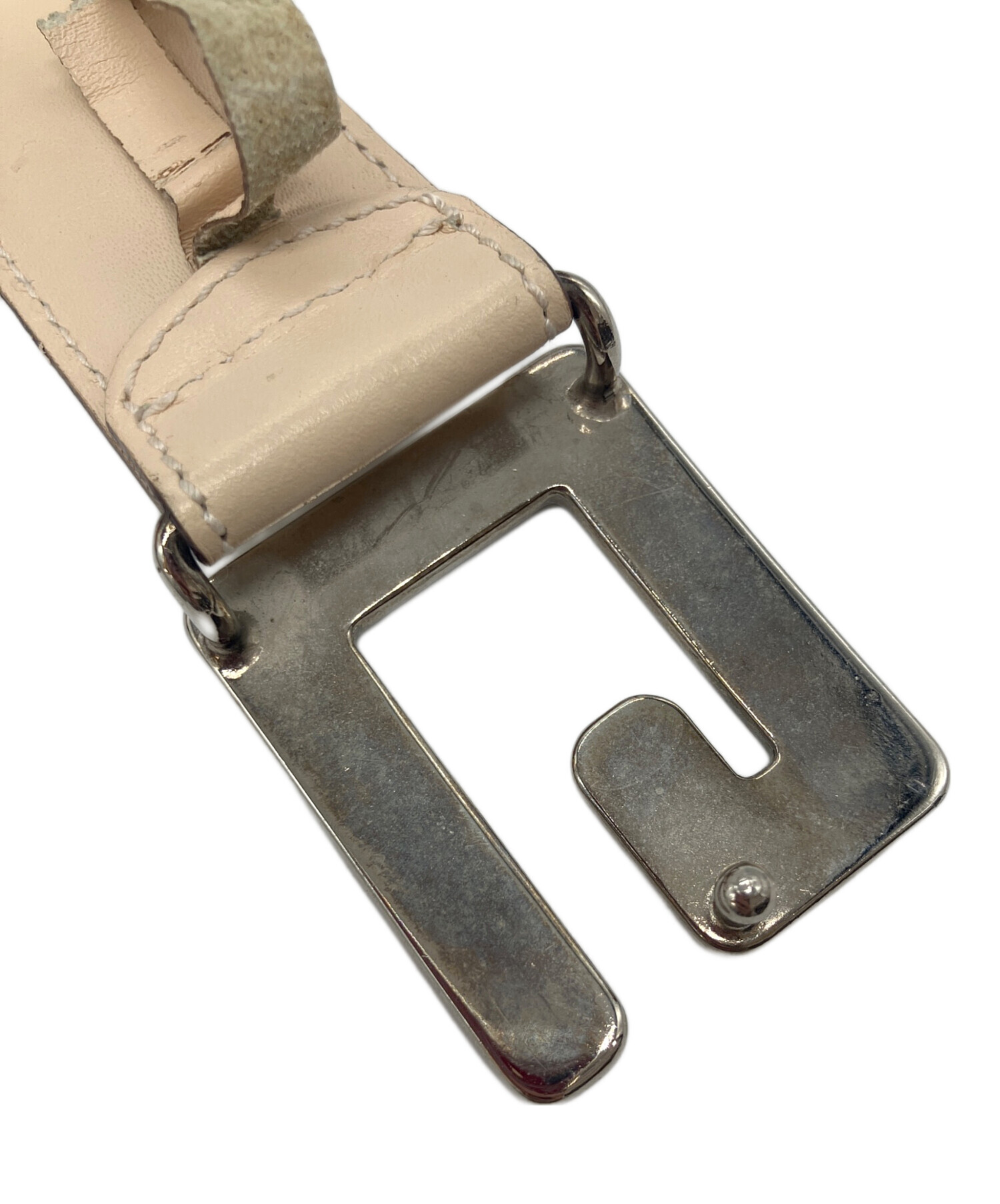 中古・古着通販】GUCCI (グッチ) Gバックルベルト アイボリー 