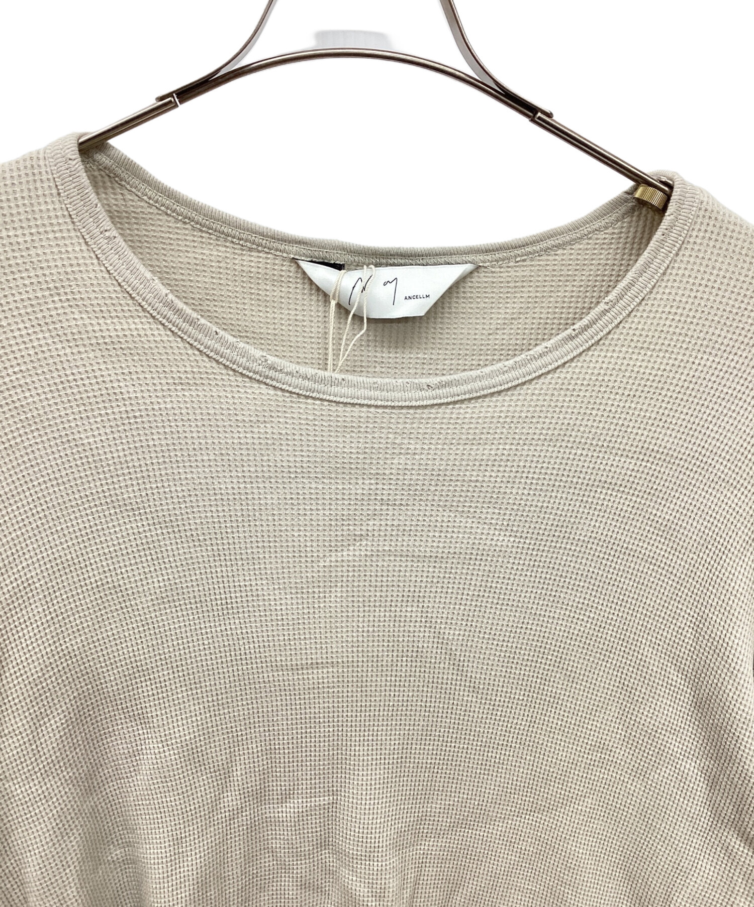 中古・古着通販】ANCELLM (アンセルム) DAMAGE WAFFLE CREW LS T-SHIRT