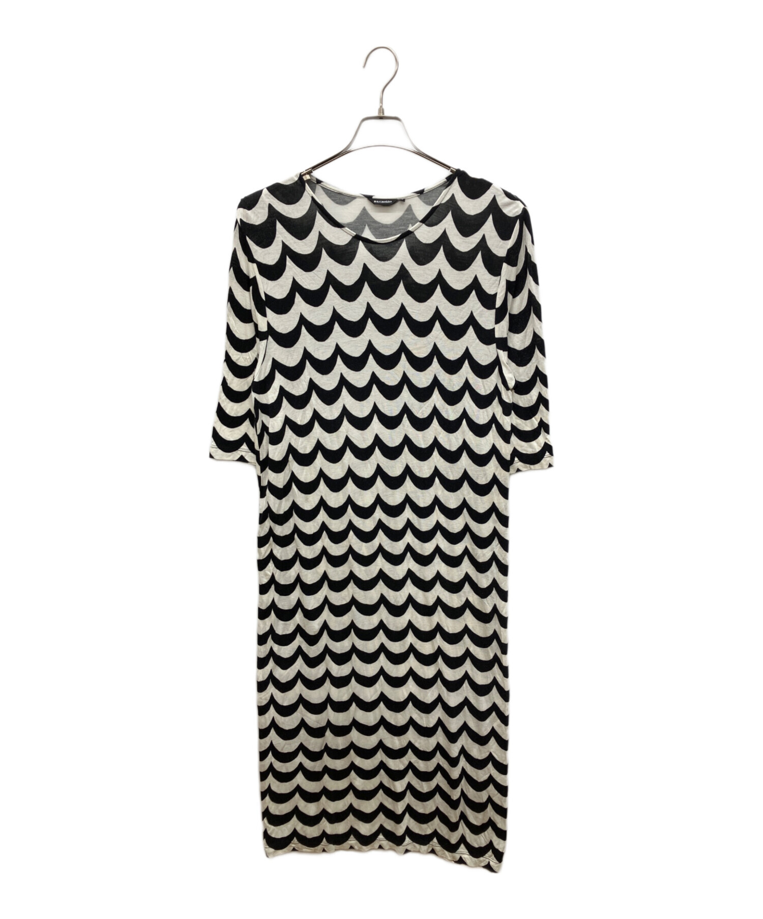 中古・古着通販】marimekko (マリメッコ) 半袖ワンピース ブラック