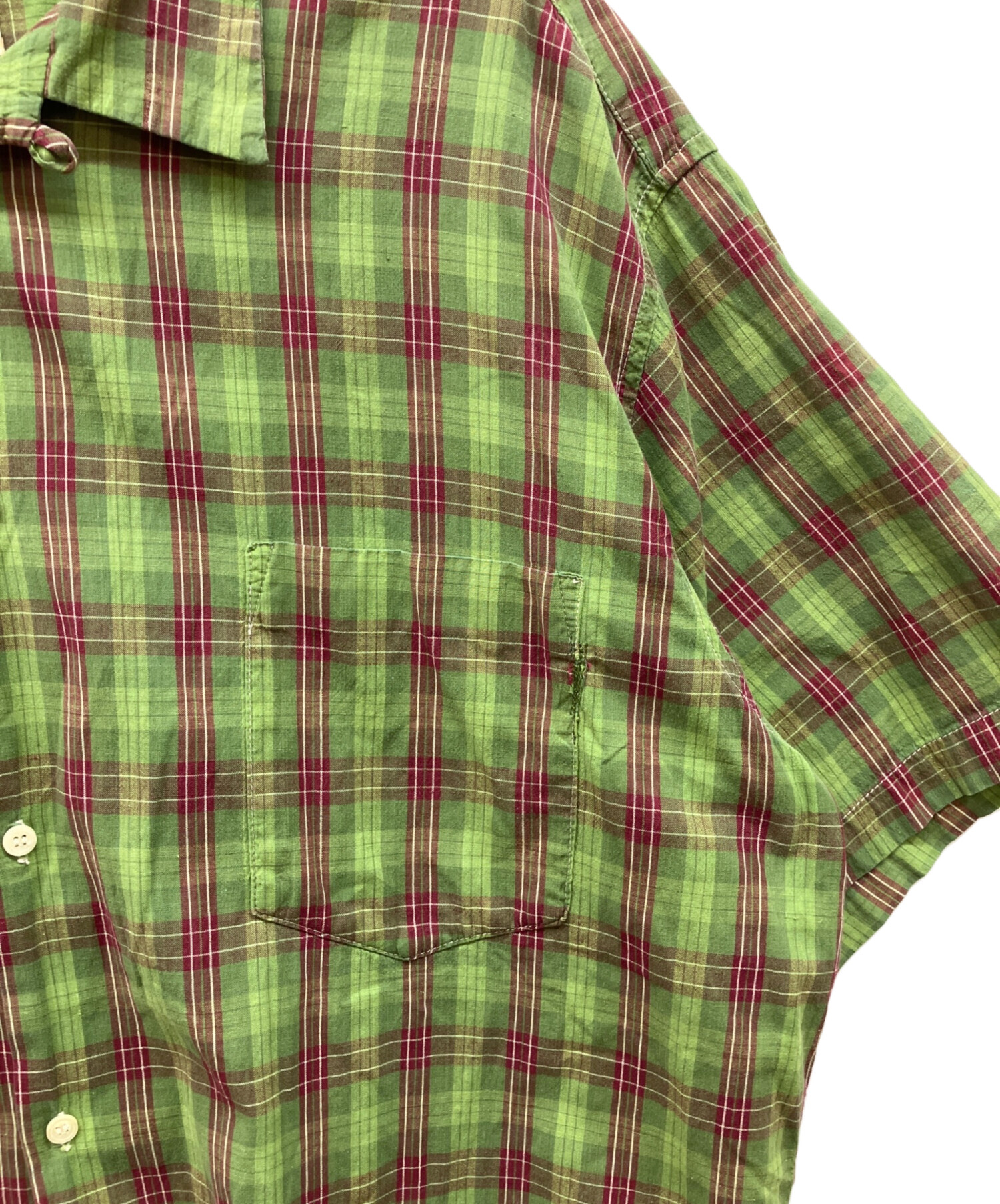 中古・古着通販】stussy (ステューシー) チェックシャツ グリーン
