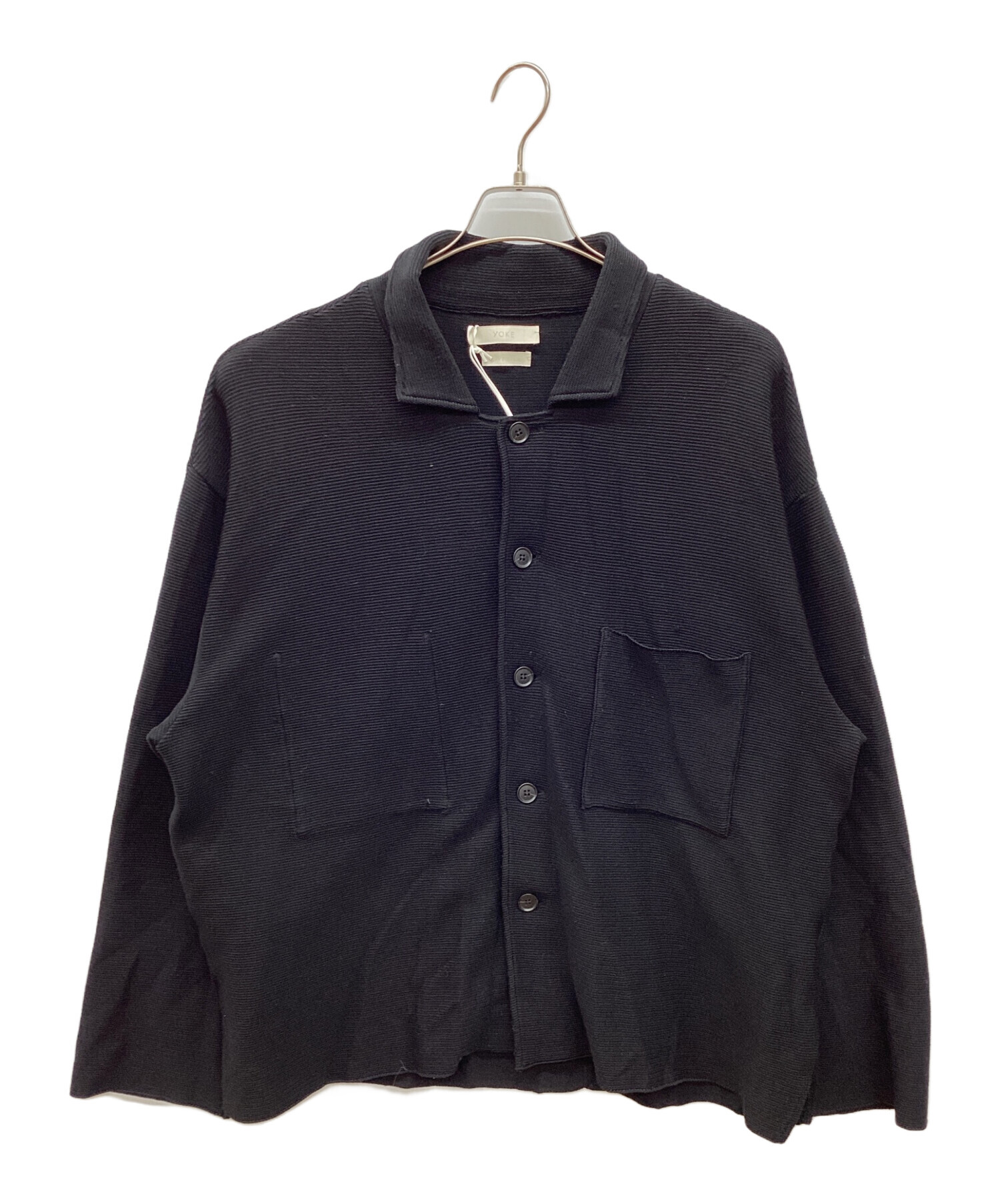 YOKE Knit シャツジャケット　ブラック　サイズ　3 中古・古着通販】YOKE (ヨーク) KNIT SHIRT JACKET ニットシャツ