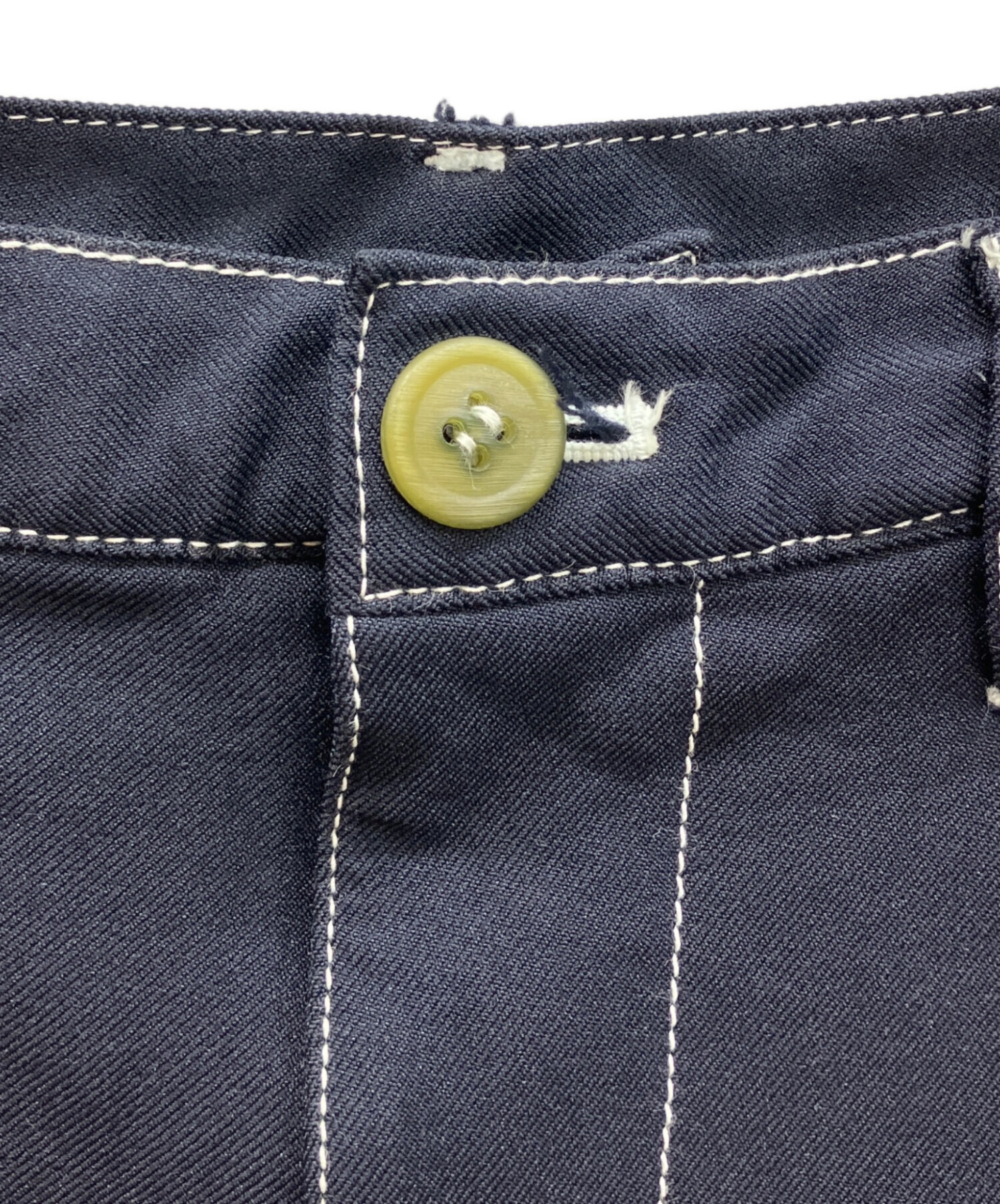 Comme Des Garcons shirtsネイビー ギャバテーパードパンツ 中古・古着通販】COMME des GARCONS SHIRT (コムデギャルソン