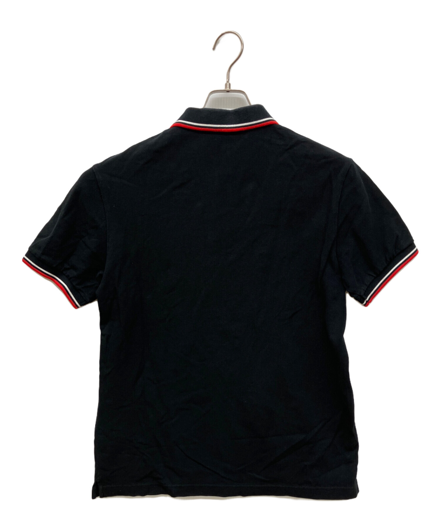 中古・古着通販】PRADA (プラダ) ラバーロゴ 半袖ポロシャツ ブラック