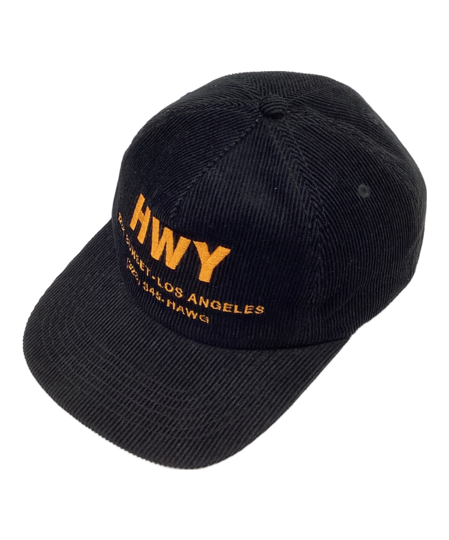 HWY 刺繍ロゴ 黒キャップ　ハイウェイ　チョッパー　コーデュロイ 中古・古着通販】HWY (ハイウェイ) コーデュロイキャップ 6パネル