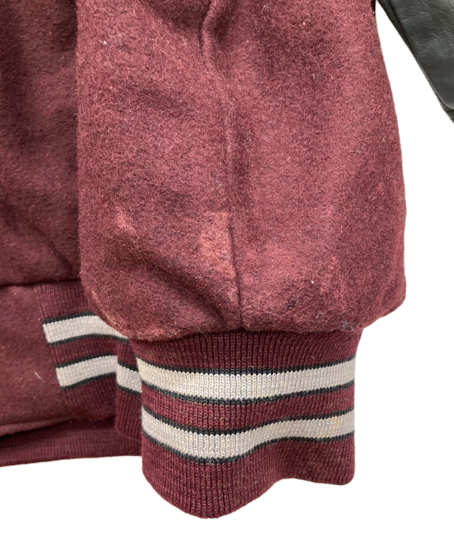 中古・古着通販】Holloway (ホロウェイ) レザー切り替え刺繍スタジャン