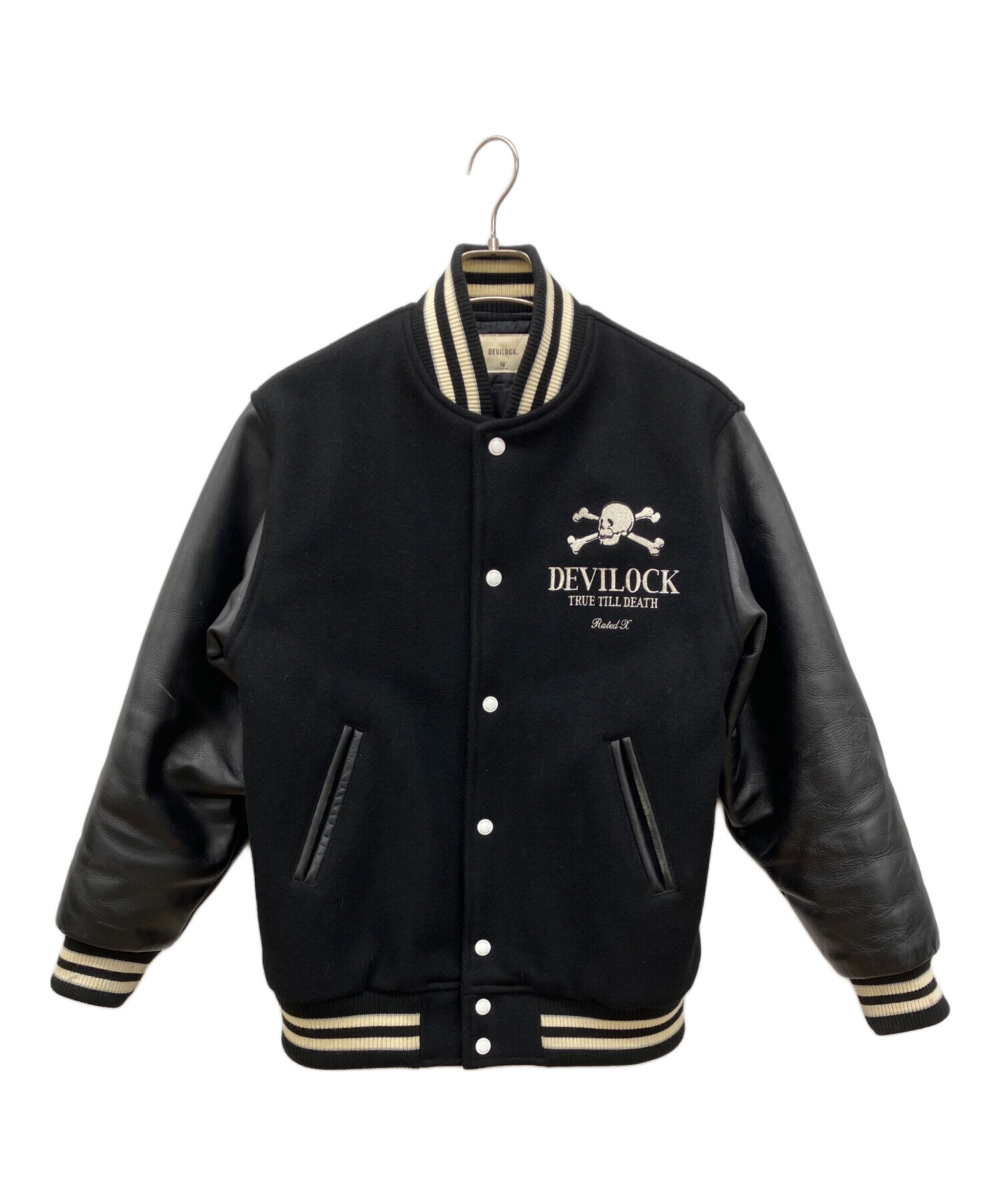 中古・古着通販】DEVILOCK (デヴィロック) 袖レザースタジャン