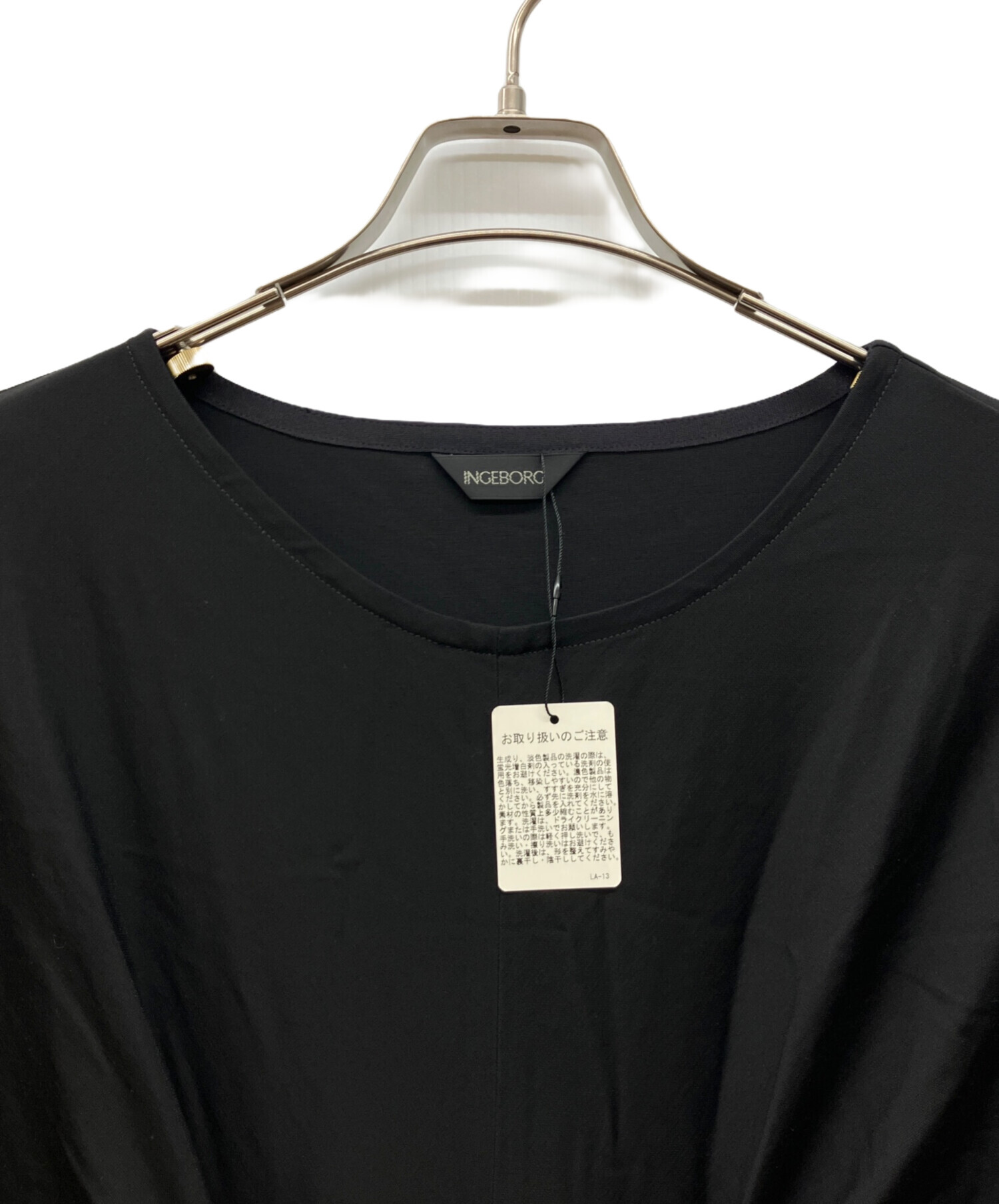中古・古着通販】INGEBORG (インゲボルグ) 半袖ワンピース ブラック
