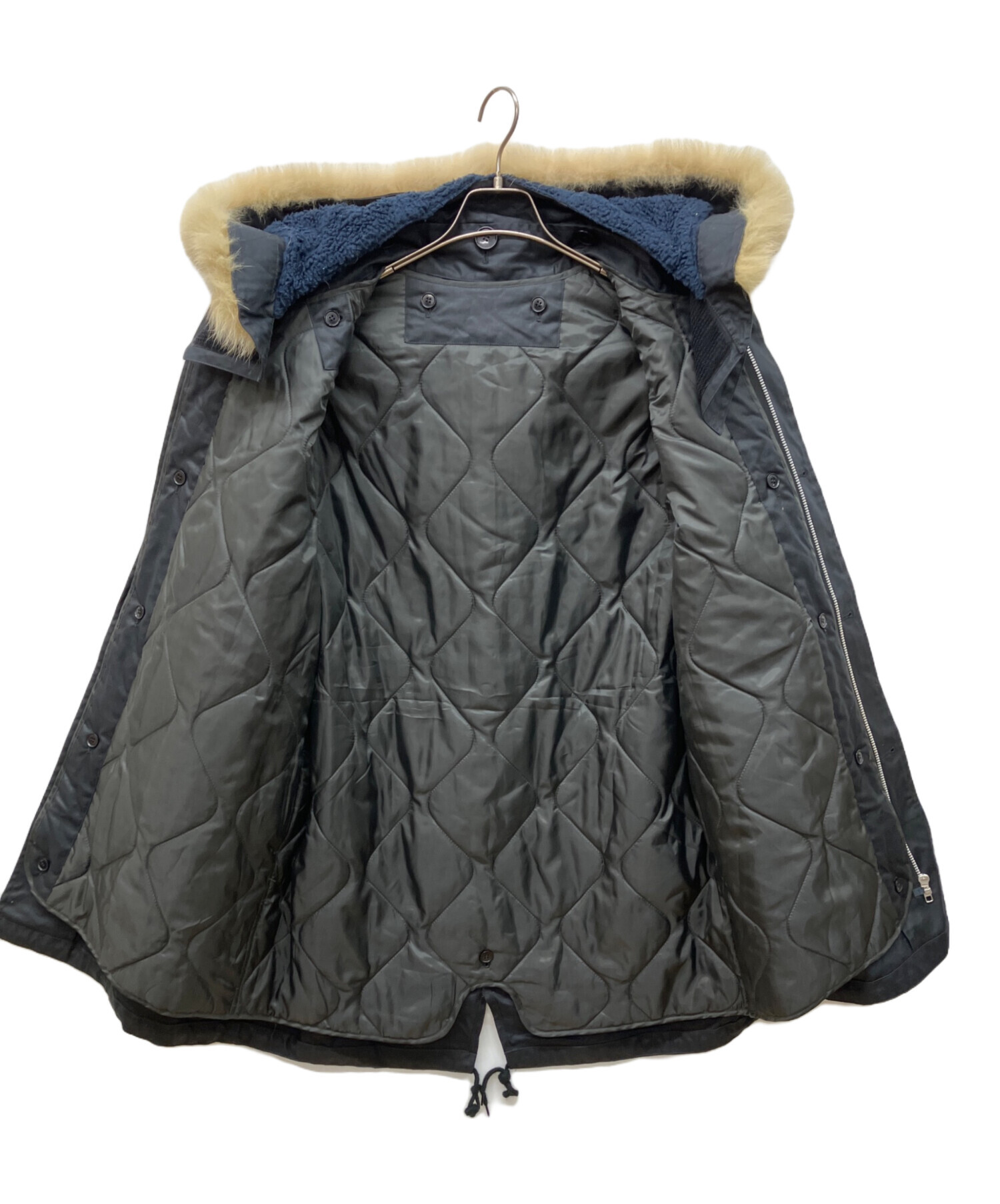 中古・古着通販】A.P.C. (アーペーセー) ファー付コート ブラック