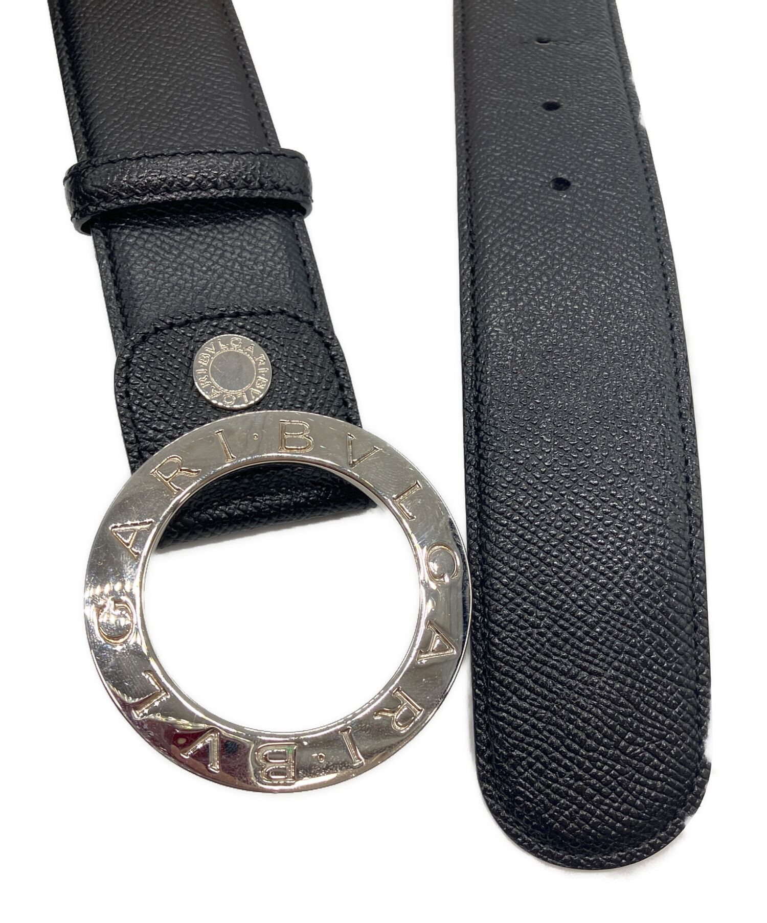 新品未使用 BVLGARI サークルロゴ バックル ベルト ブラック 中古・古着通販】BVLGARI (ブルガリ) LOMEEA サークルバックルベルト