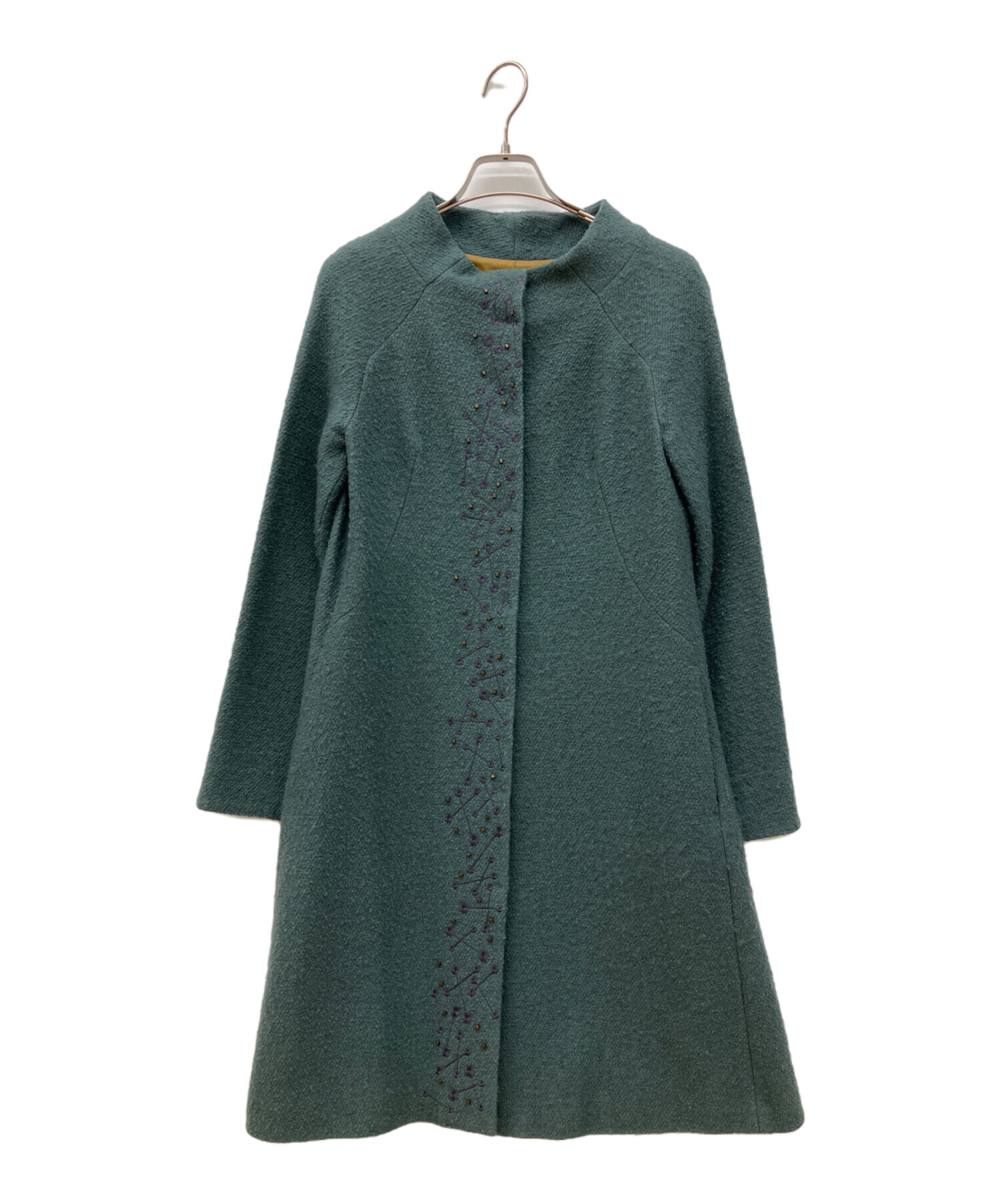 未使用タグ付　Sybilla シビラ　長袖　刺繍 中古・古着通販】Sybilla (シビラ) 刺繍ノーカラーコート グリーン