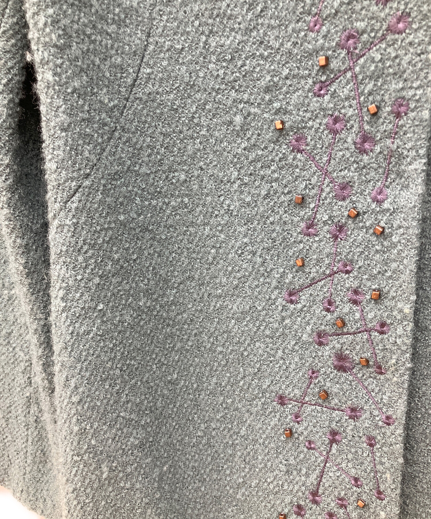 中古・古着通販】Sybilla (シビラ) 刺繍ノーカラーコート グリーン