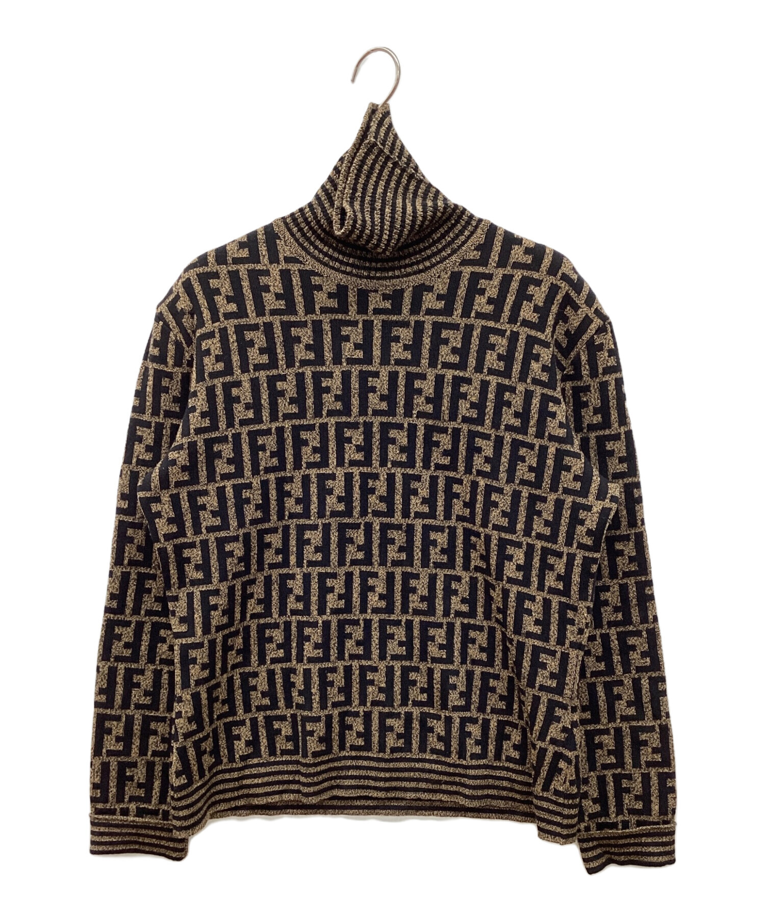 FENDI タートルネックセーター 中古・古着通販】FENDI (フェンディ) ズッカ柄タートルネックニット