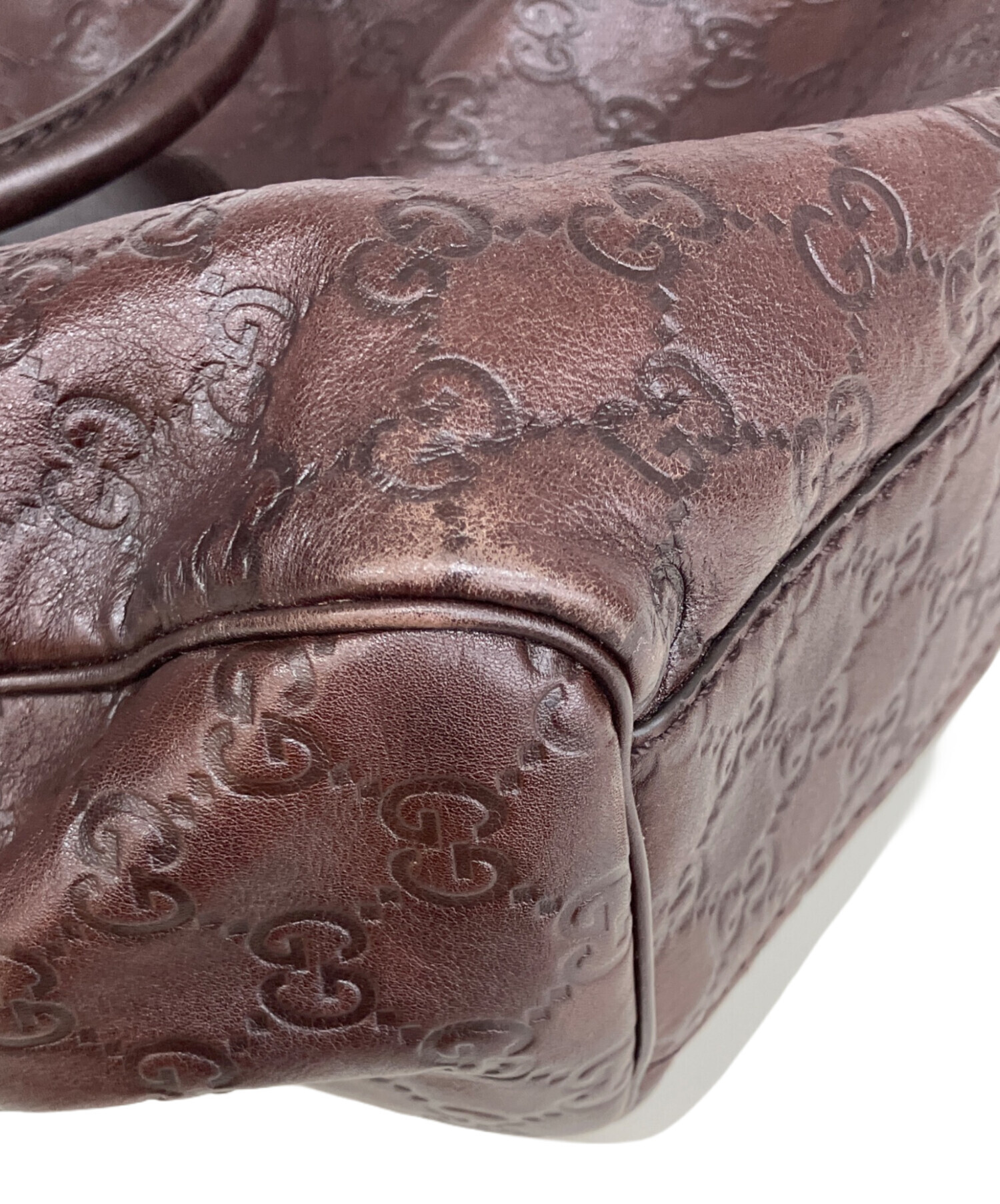 中古・古着通販】GUCCI (グッチ) グッチシマレザートートバッグ