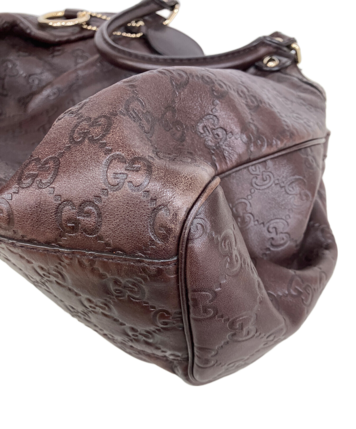 中古・古着通販】GUCCI (グッチ) グッチシマレザートートバッグ