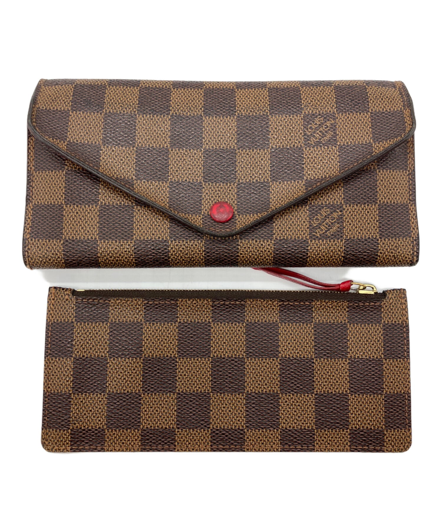 ルイヴィトン ダミエ ポルトフォイユ ジョセフィーヌ ブラウン 中古・古着通販】LOUIS VUITTON (ルイ ヴィトン) ダミエ