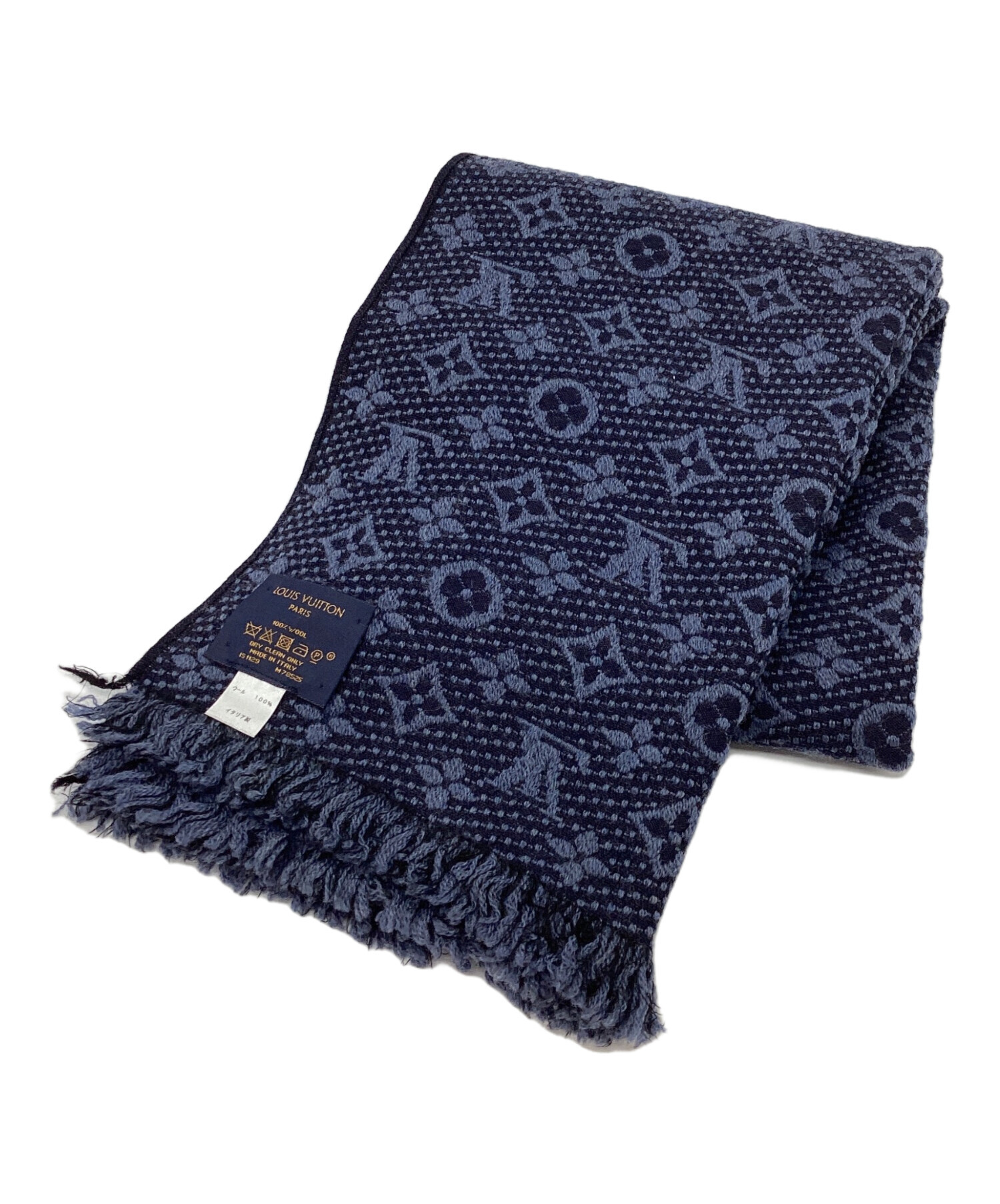 LOUIS VUITTON ネイビー マフラー 中古・古着通販】LOUIS VUITTON (ルイ ヴィトン) マフラー・モノグラム