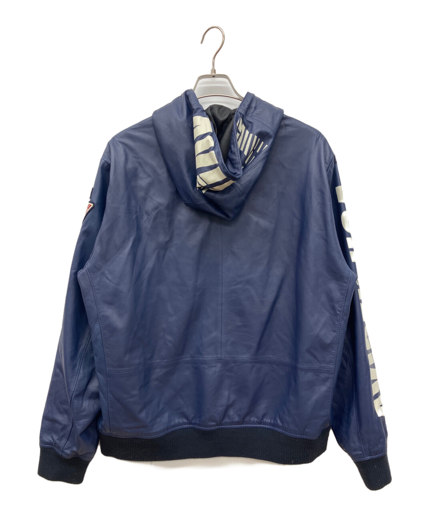 谷*博様 AVIREX レザー ジャケット 2XL ネイビー 中古・古着通販】AVIREX (アヴィレックス) レザージャケット ネイビー