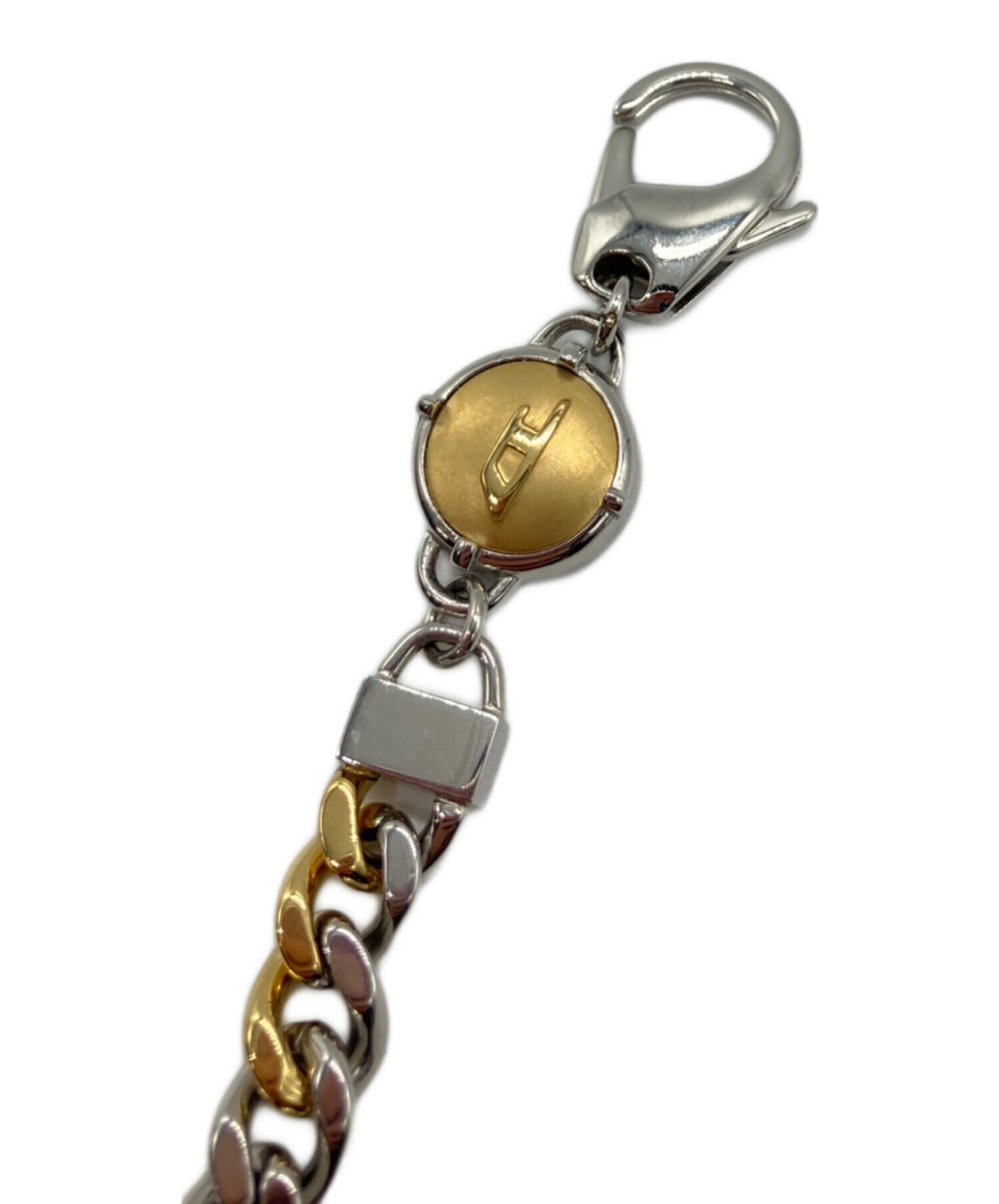 【新品2】DIESEL ディーゼル チェーン　ブレスレット 中古・古着通販】DIESEL (ディーゼル) ロゴモチーフツートーンチェーン