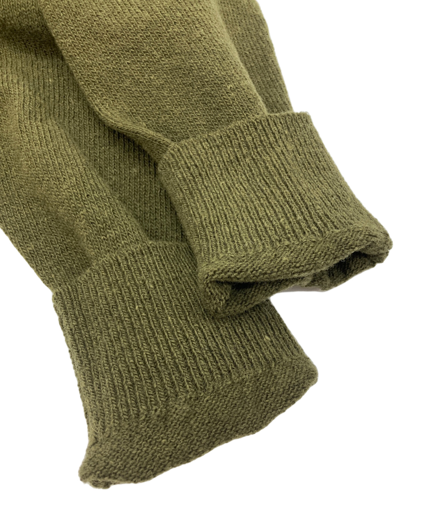 Nigel Cabourn 襟付きウールセーター 52 モスグリーン Nigel Cabourn ナイジェルケーボン タートルネック ワッフル セーター
