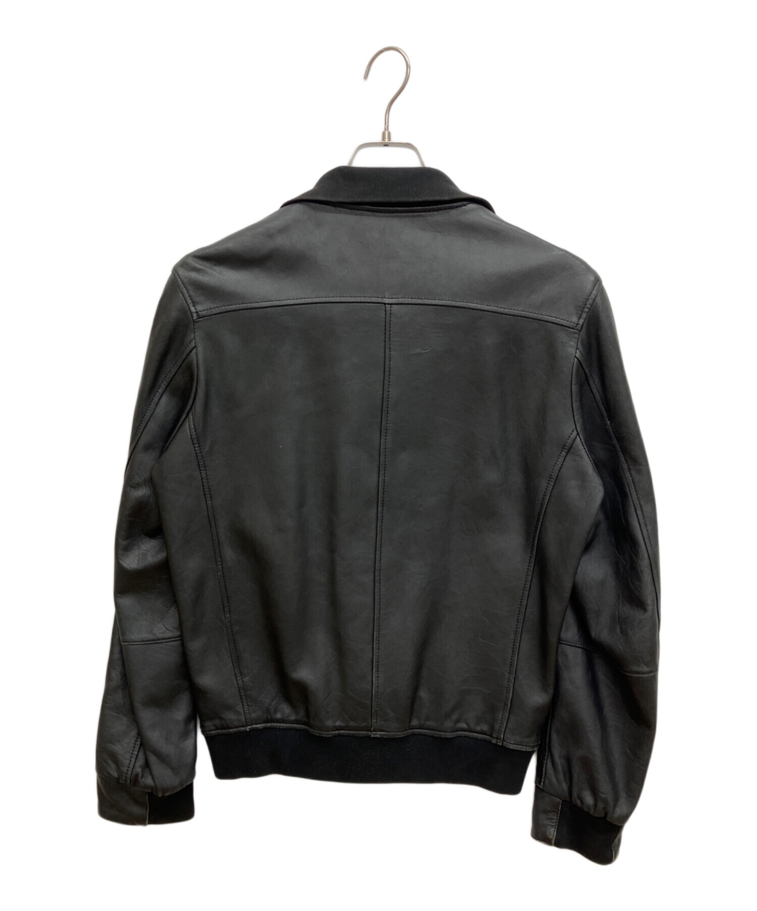 FRED PERRY ブラックラムレザーブルゾン FRED PERRY ブラックラムレザーブルゾン フレッドペリー ラムレザー