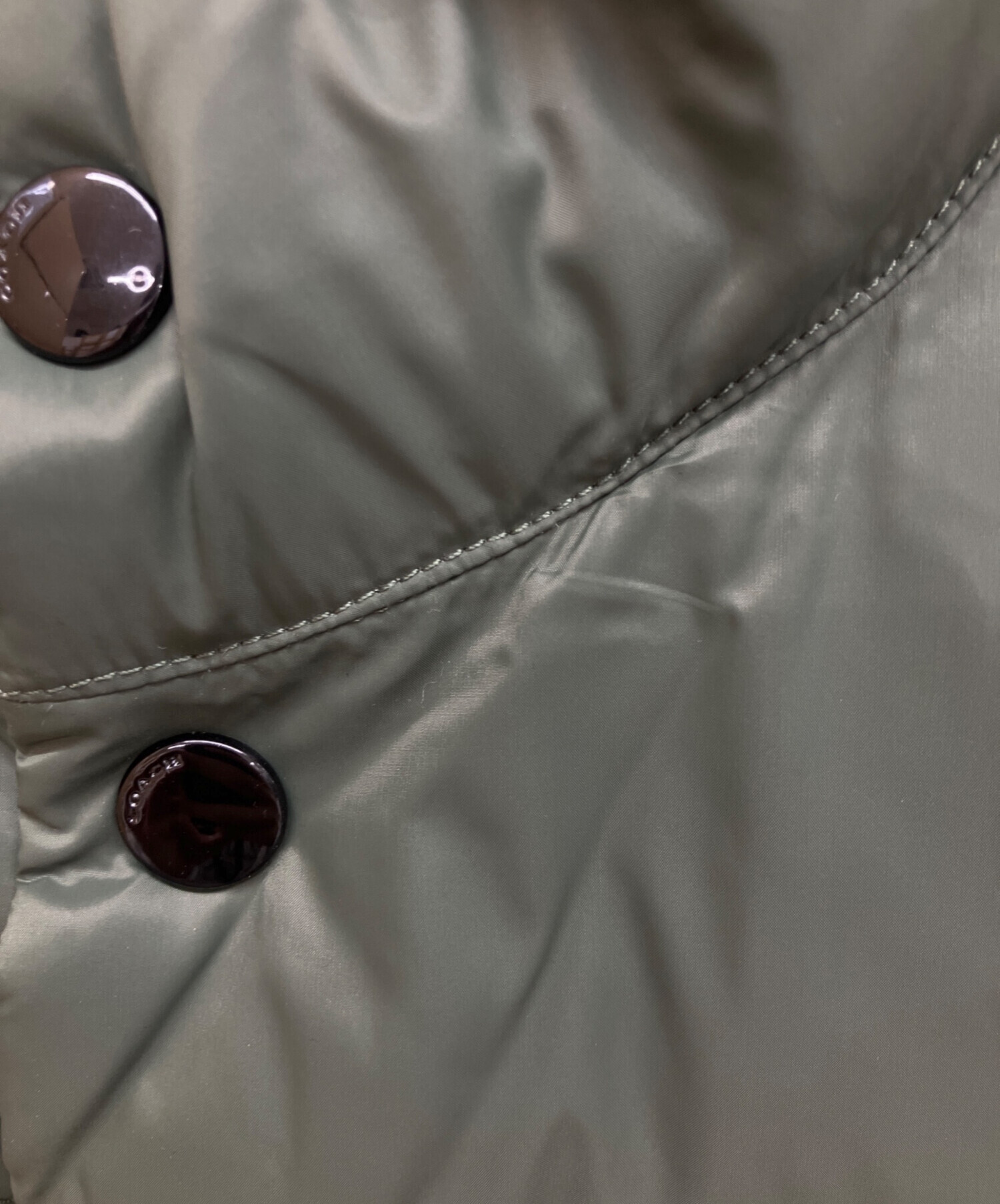 中古・古着通販】COACH (コーチ) リバーシブルダウンベスト グリーン